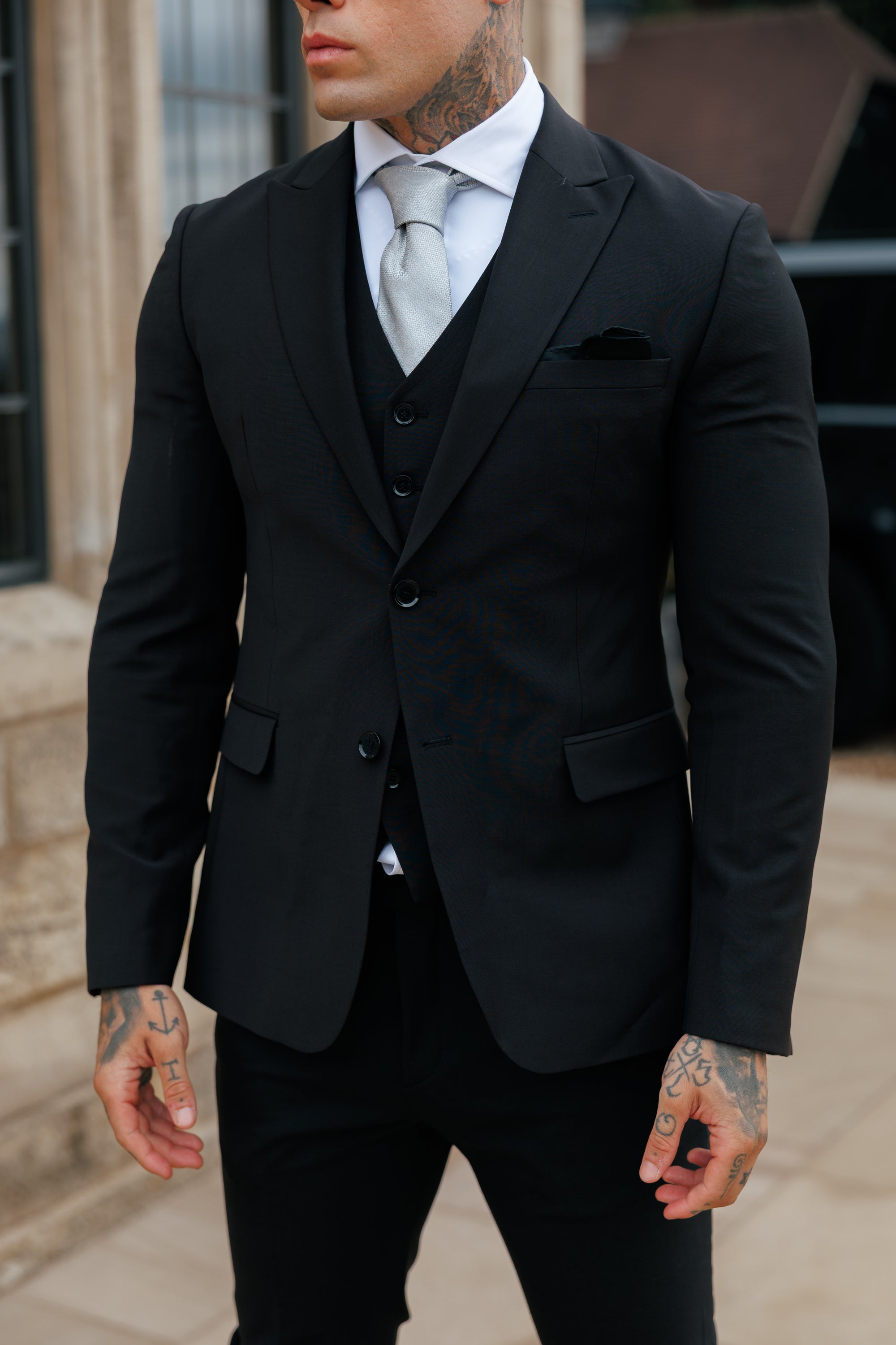 Slim Formal Suit Jacket Black - FSJKT011