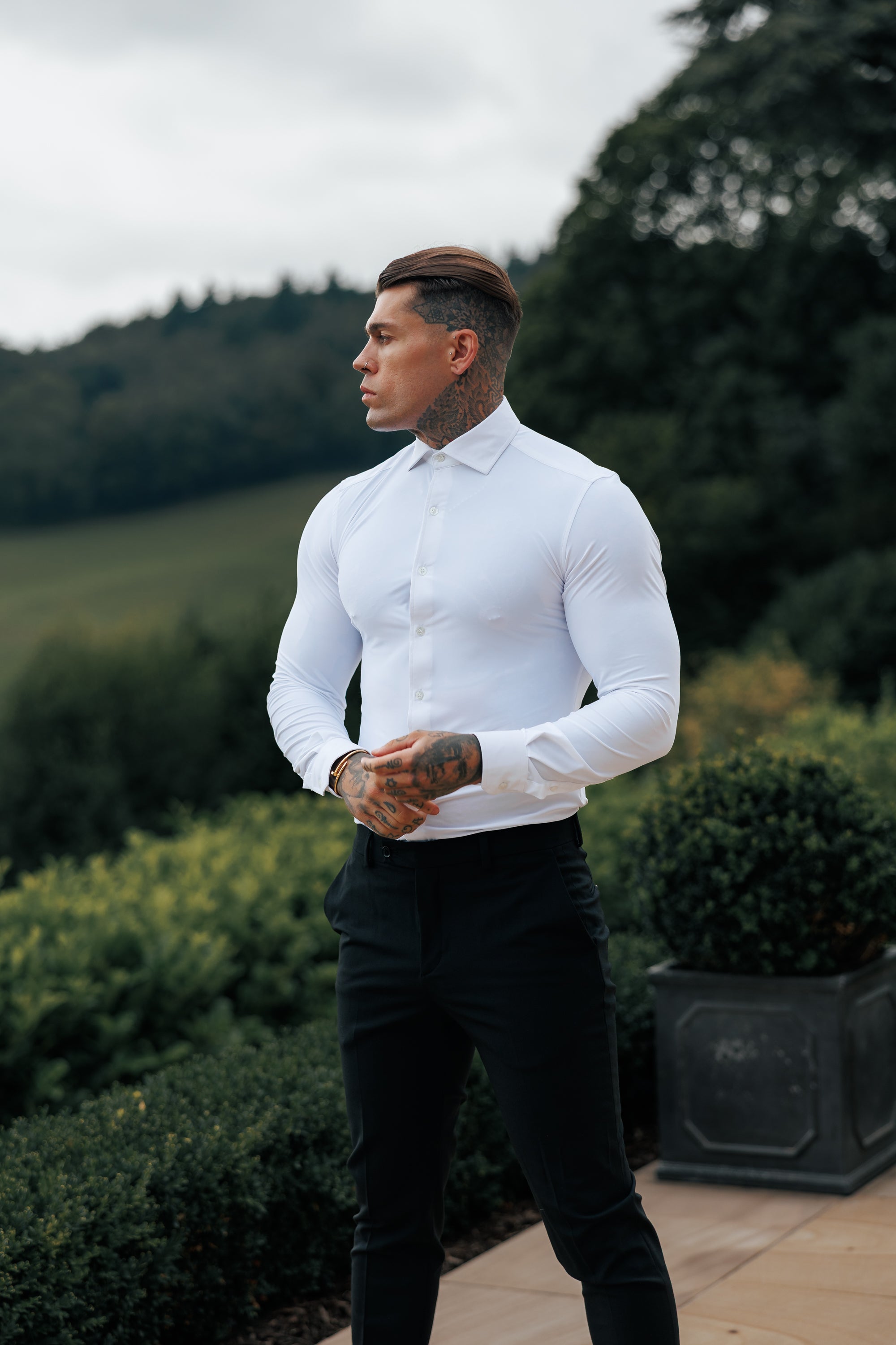 Relaxed Formal Black Stretch Trousers - FSTR020 RELAXED