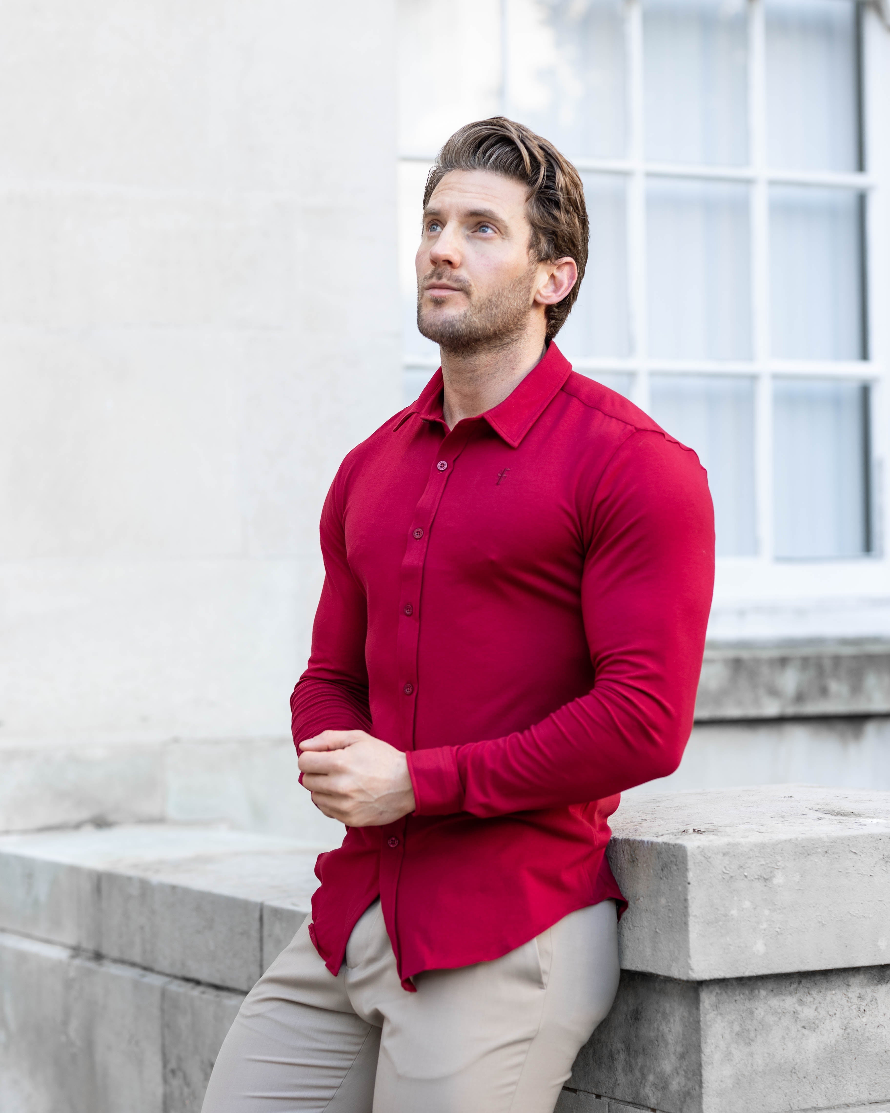 Fitted Ox Blood Long Sleeve Jersey - FSD002