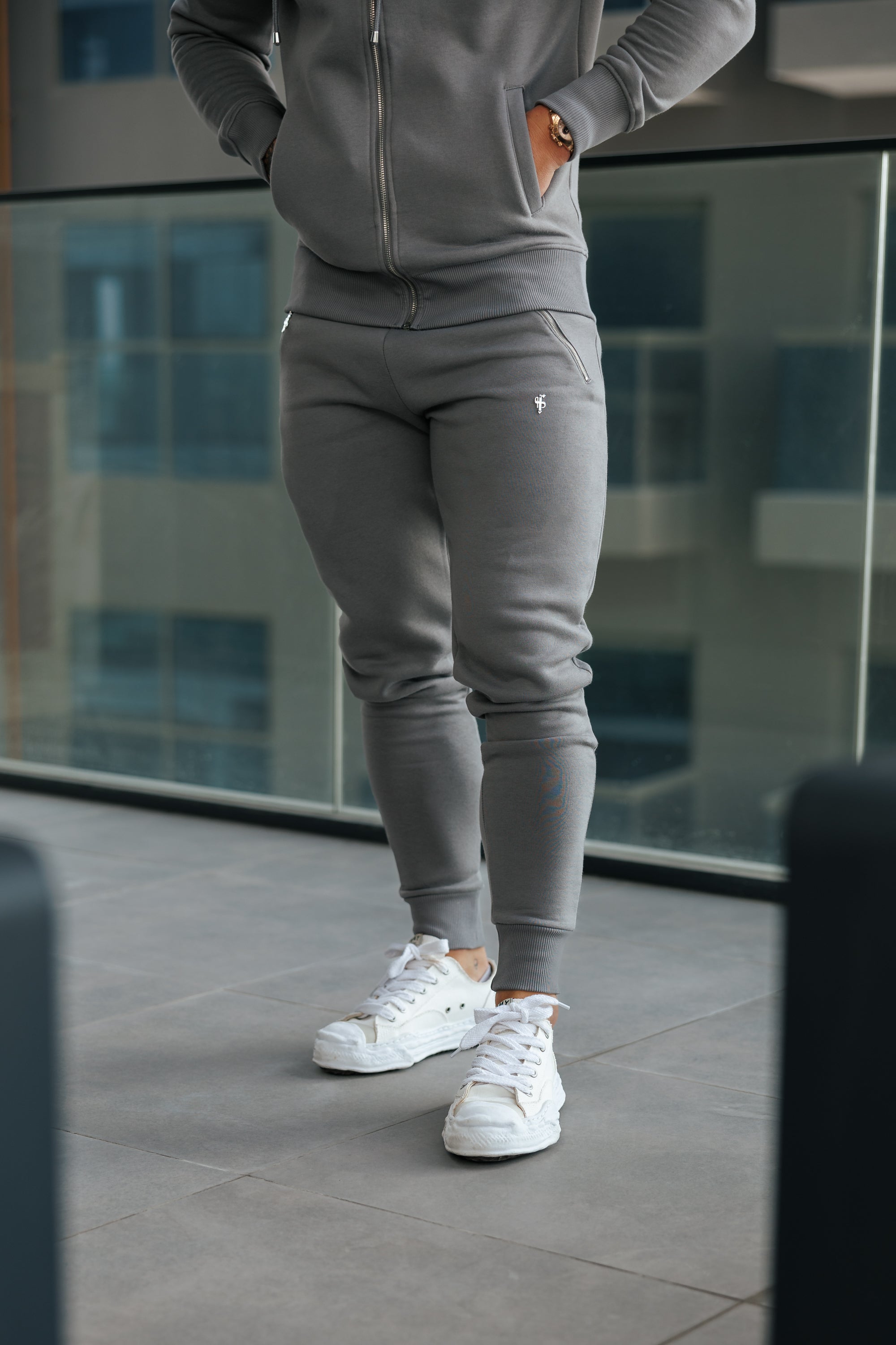 Charcoal / Silver Bottoms with Zipped Pockets - FSH1257