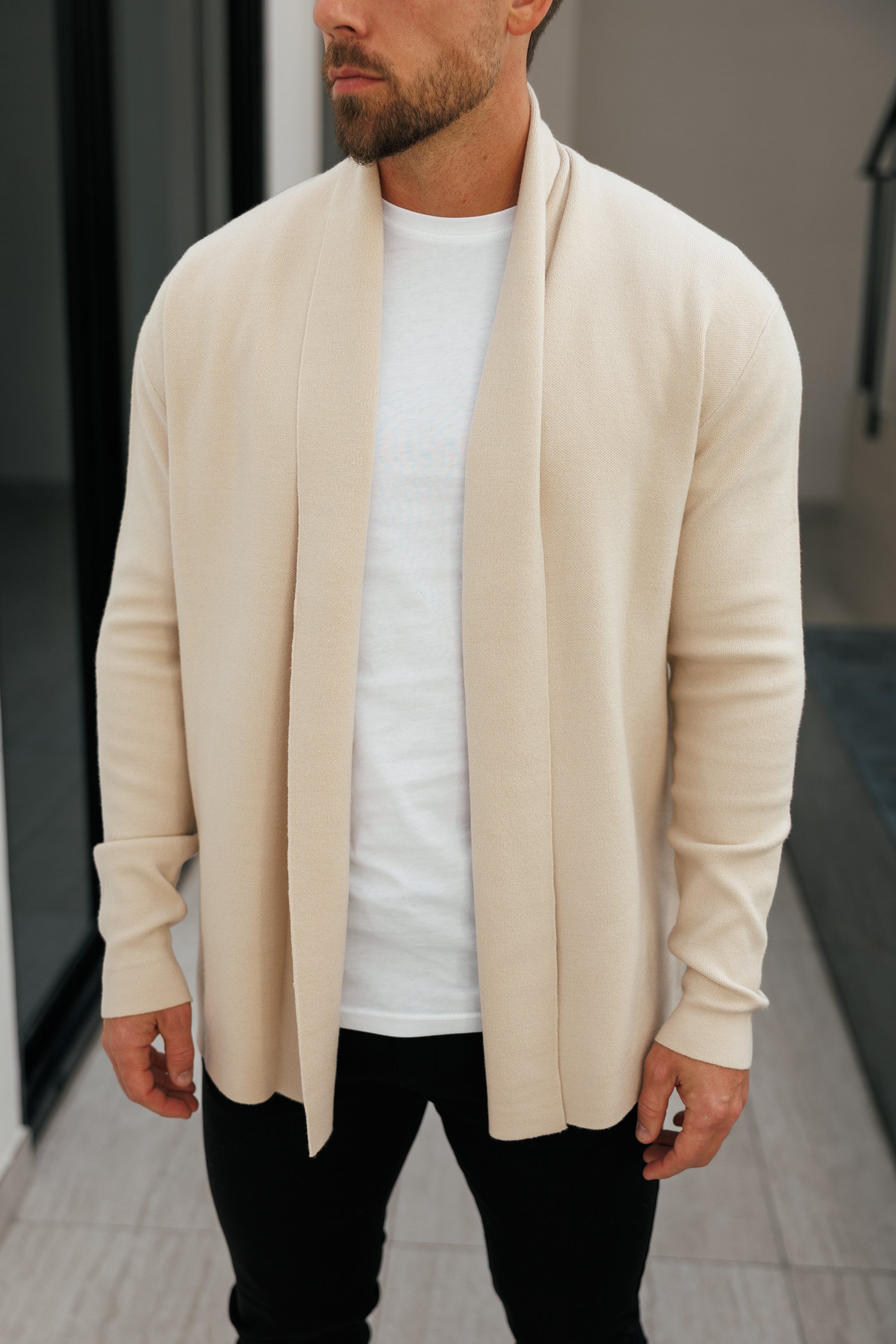 Soft Touch Shawl Cardigan Beige - FSA003 (PRE ORDER 29TH APRIL)