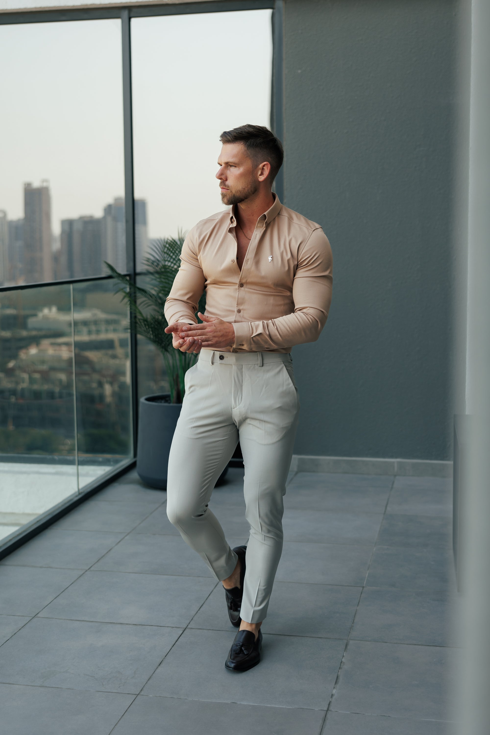 Slim Formal Stone Stretch Trousers - FST029