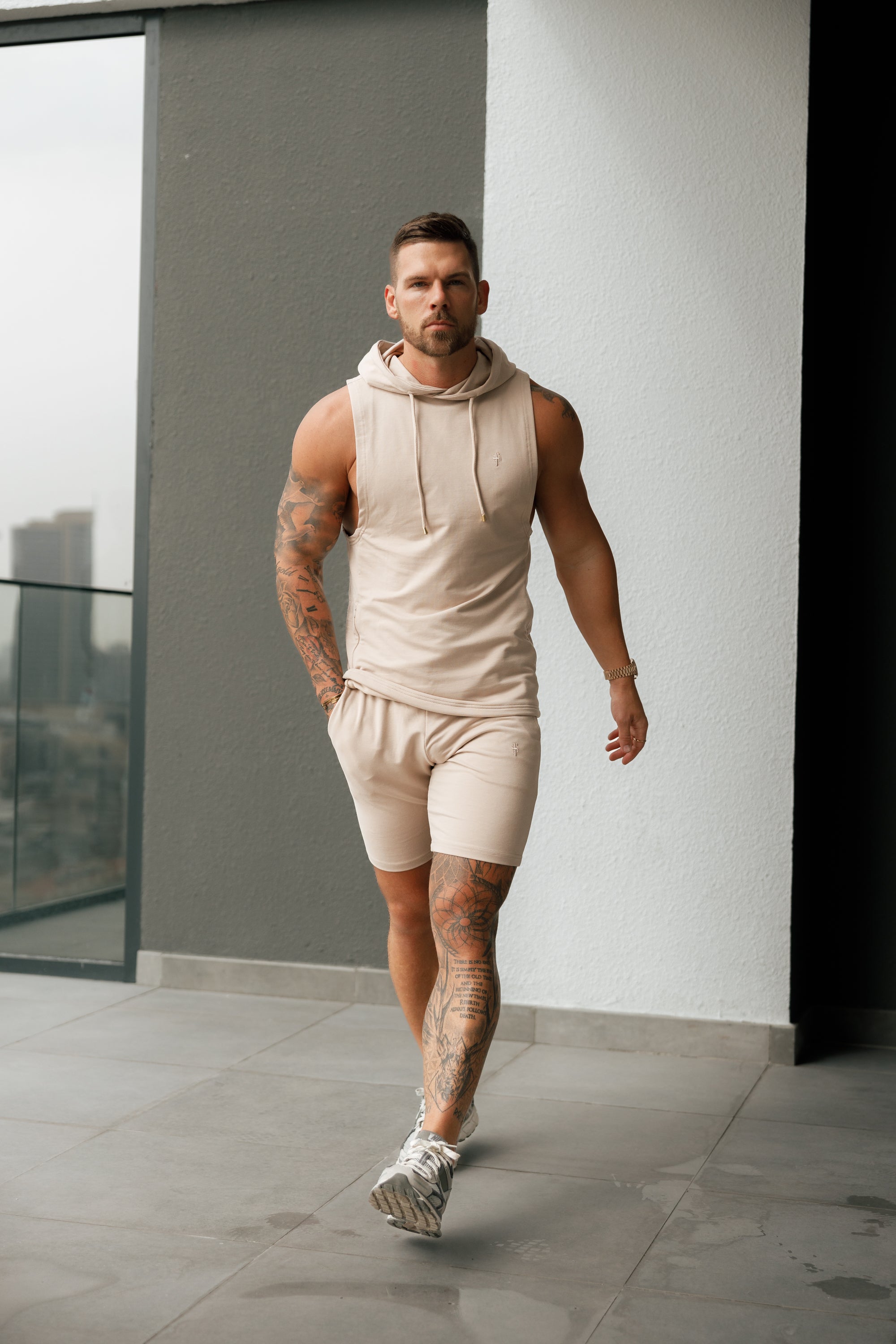Beige Elasticated Shorts - FSH900