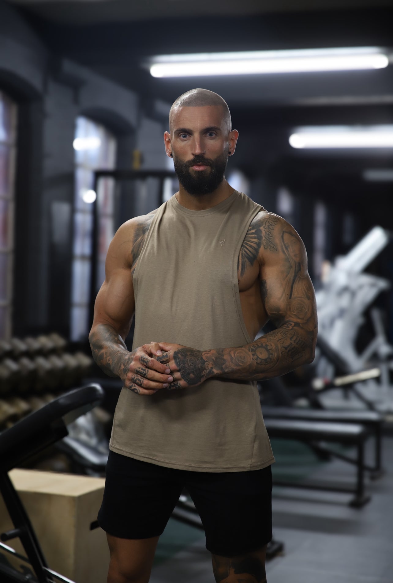 Classic Bamboo Dropped Armhole Taupe Vest - FSH922