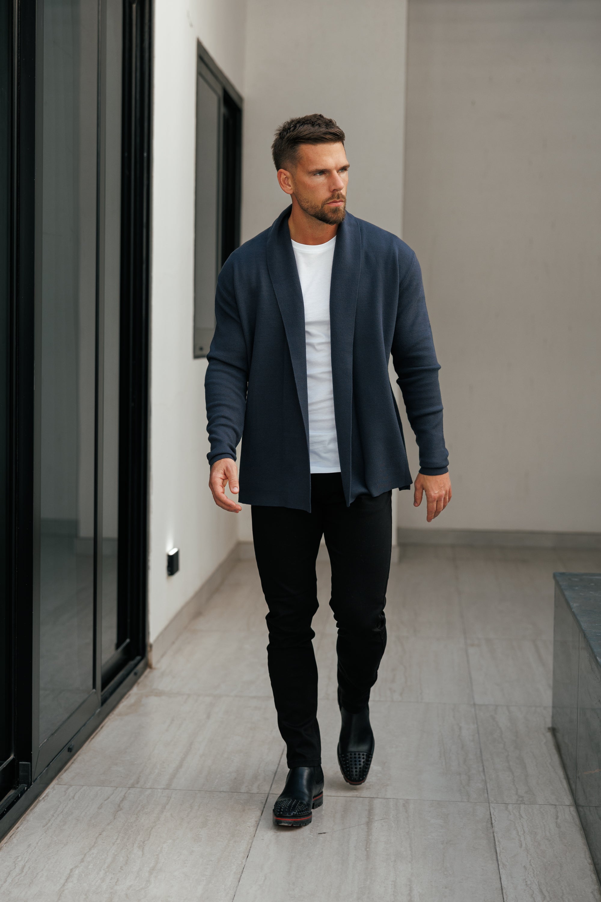 Soft Touch Shawl Cardigan Charcoal - FSA004