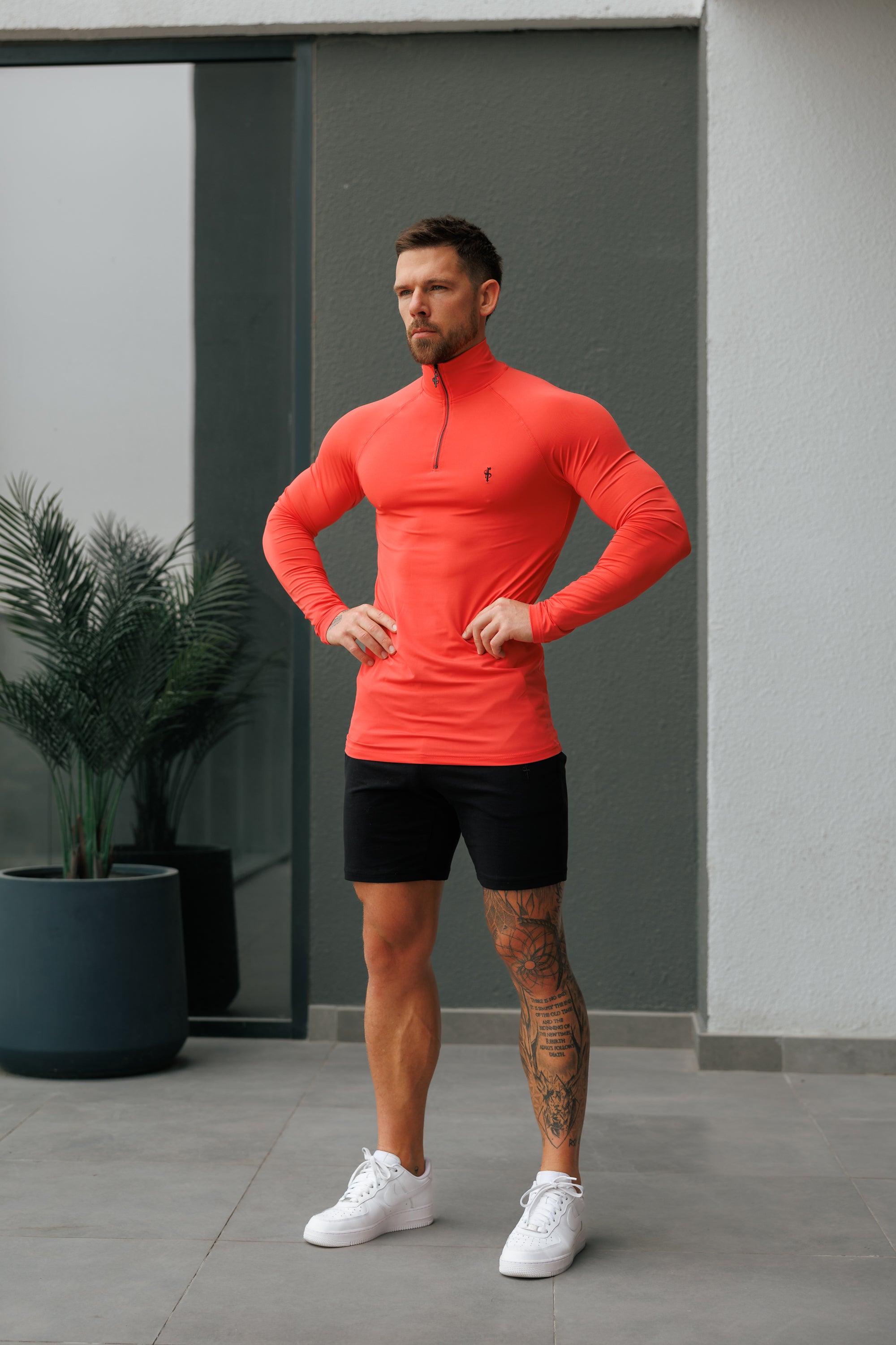 LS Coral Half Zip Gym Top - FSH1284