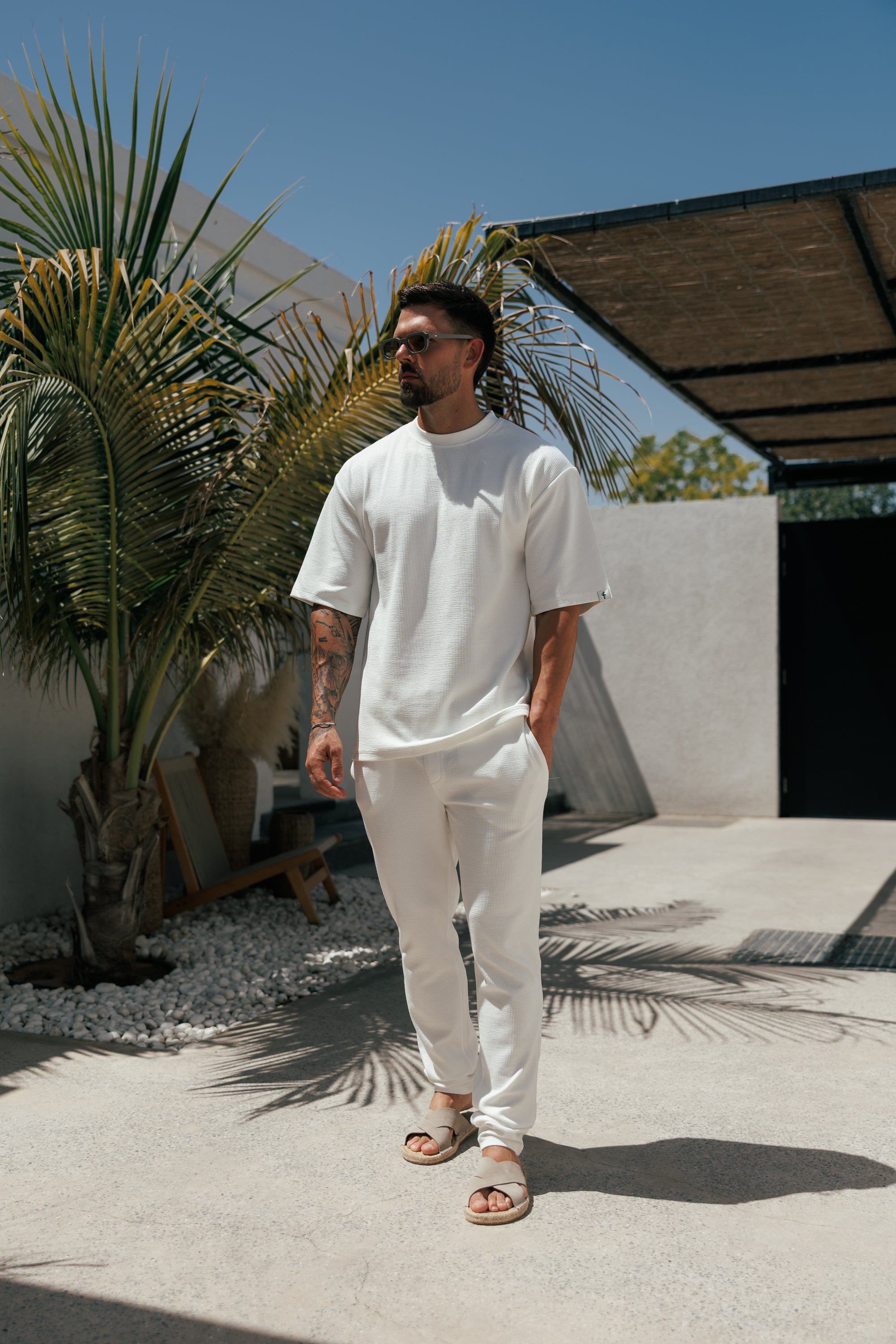 Jersey Cord White Oversized T-Shirt - FSR101 (PRE ORDER 12TH JUNE)