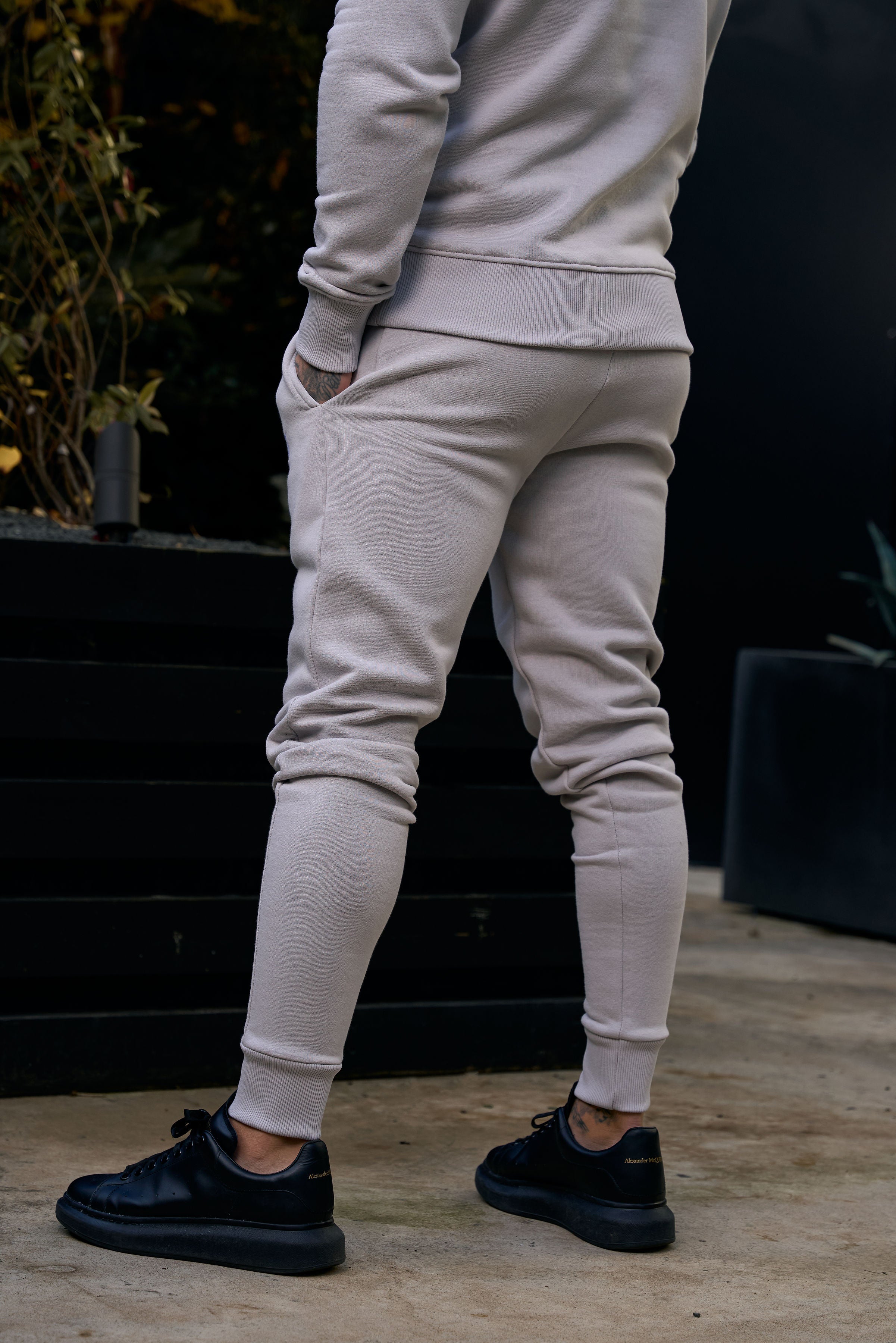 Plain Light Grey Tracksuit Bottoms with FS Branding - FSH1196