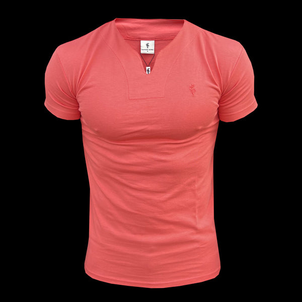 Father Sons Advanced V Neck Crew Short Sleeve Coral - FSH1018