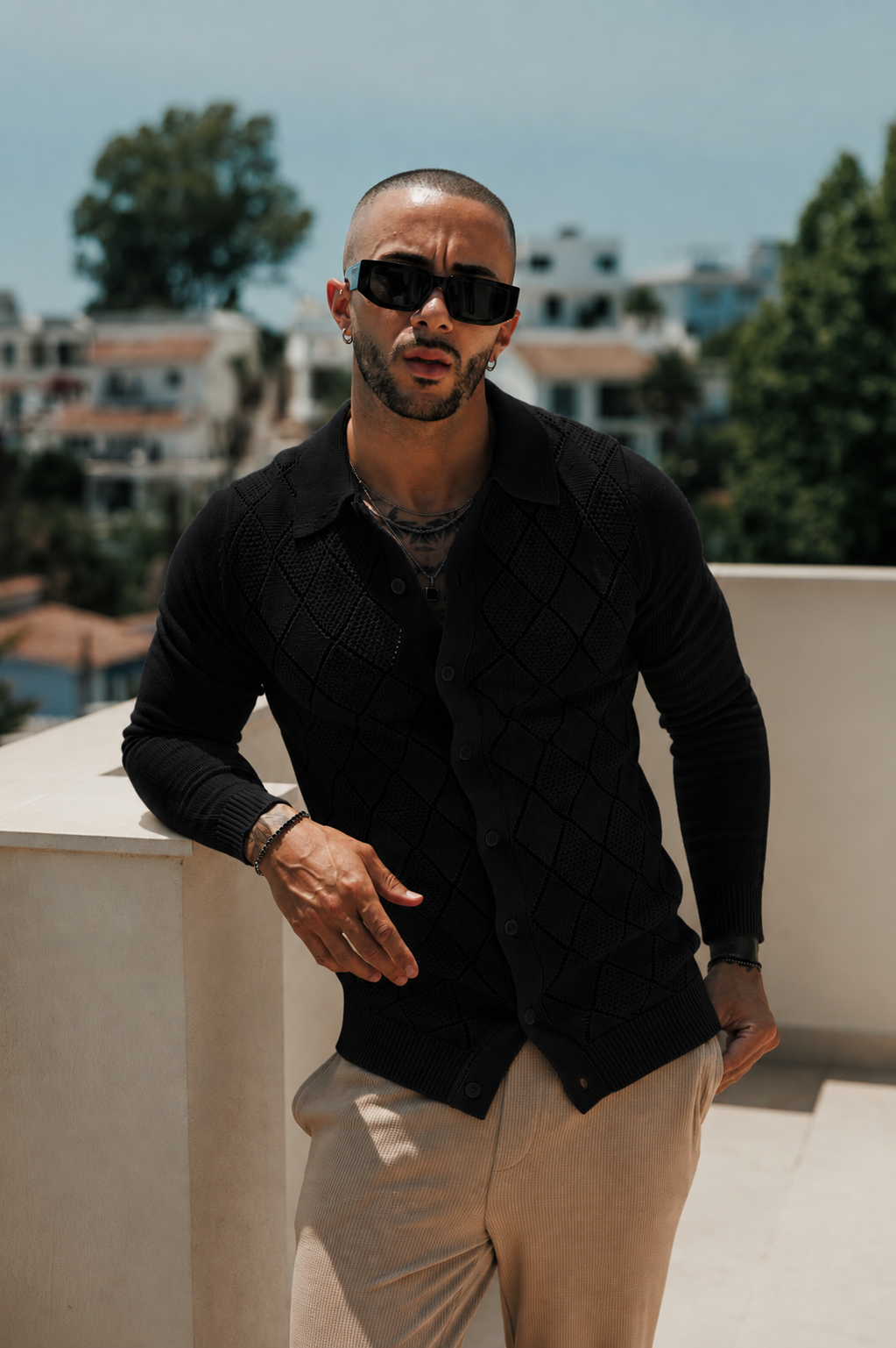Black Diamond Perforated Shirt Long Sleeve - FSA016 (PRE ORDER 31ST AUGUST)