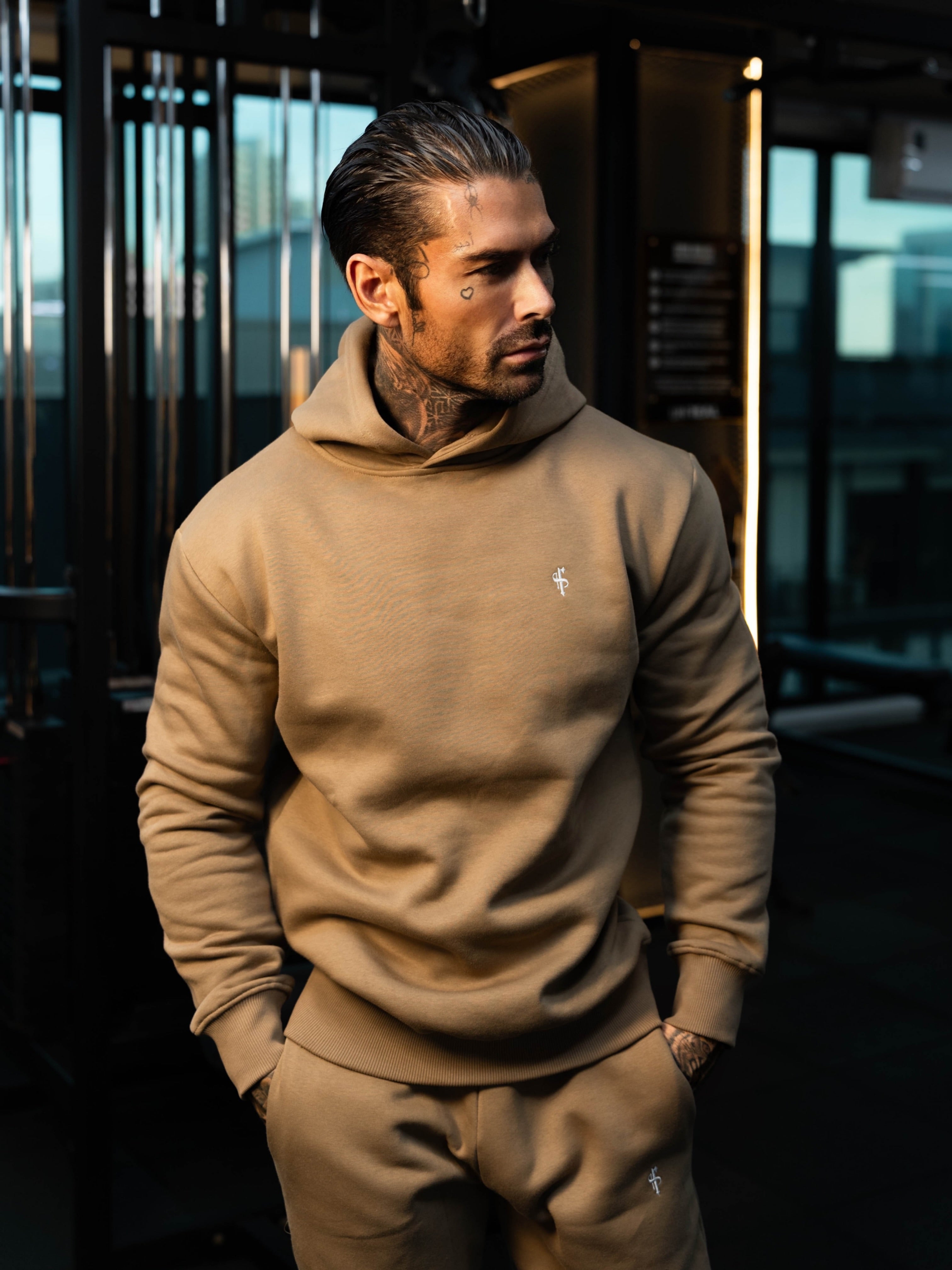 Plain Taupe Hoodie With FS Branding - FSH1191