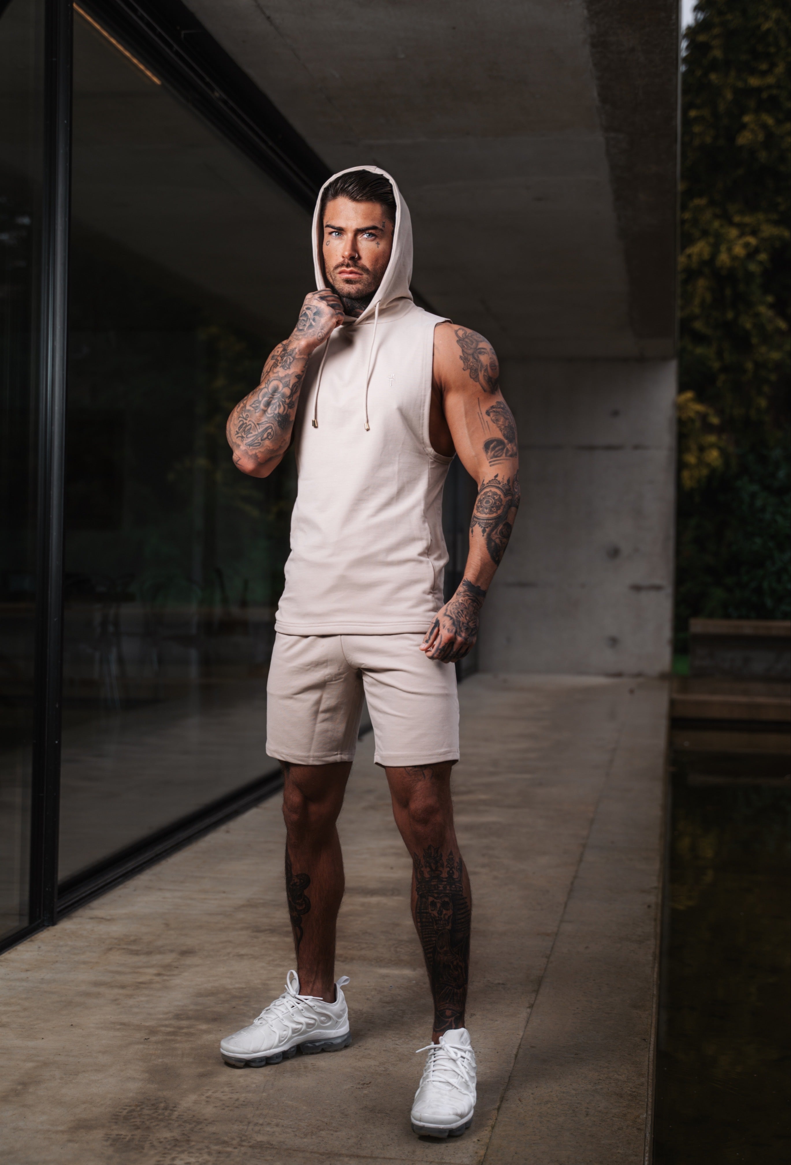 Beige Elasticated Shorts - FSH900