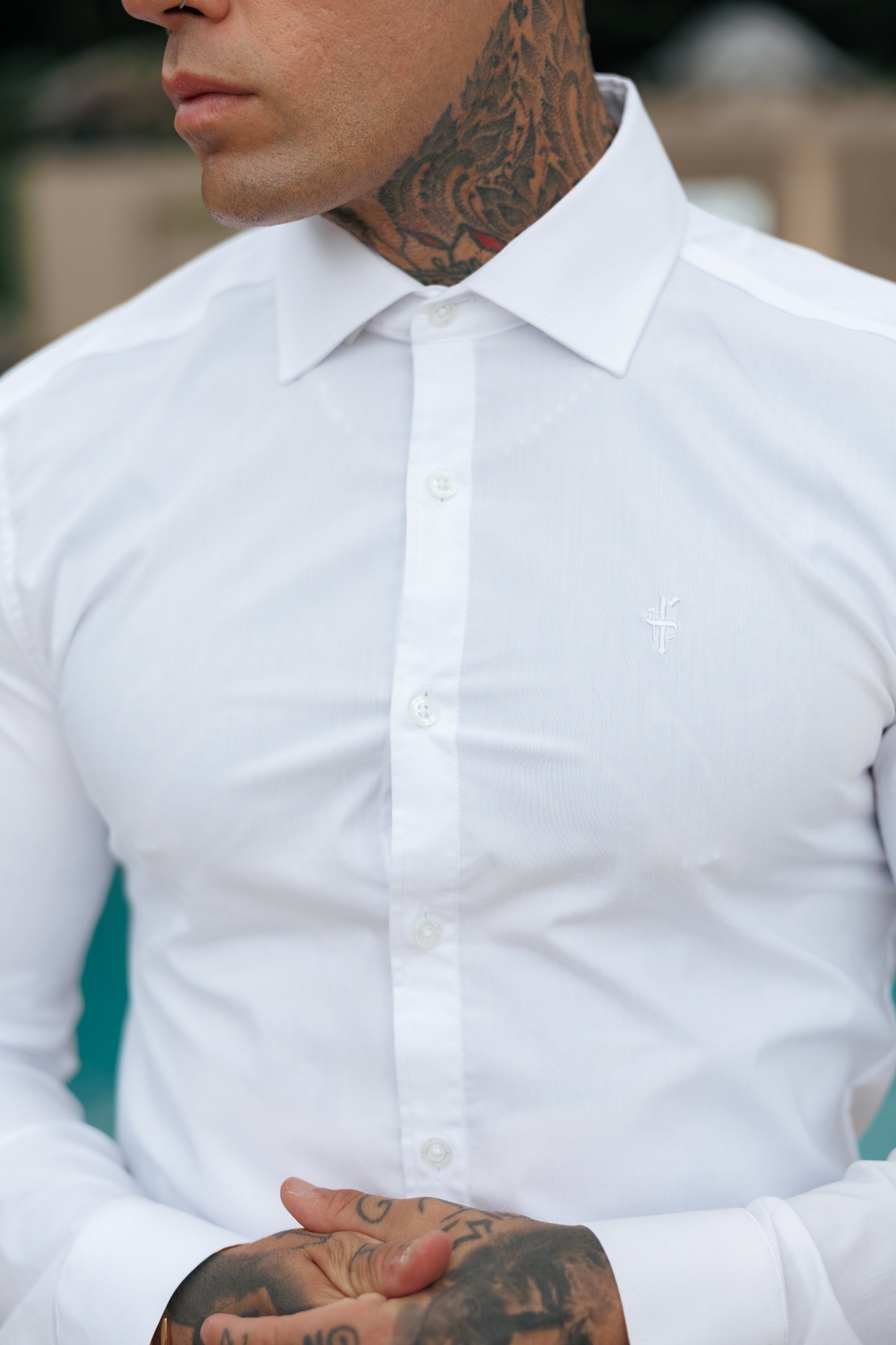 Super Slim Stretch Classic White with Cutaway Collar - FS1183