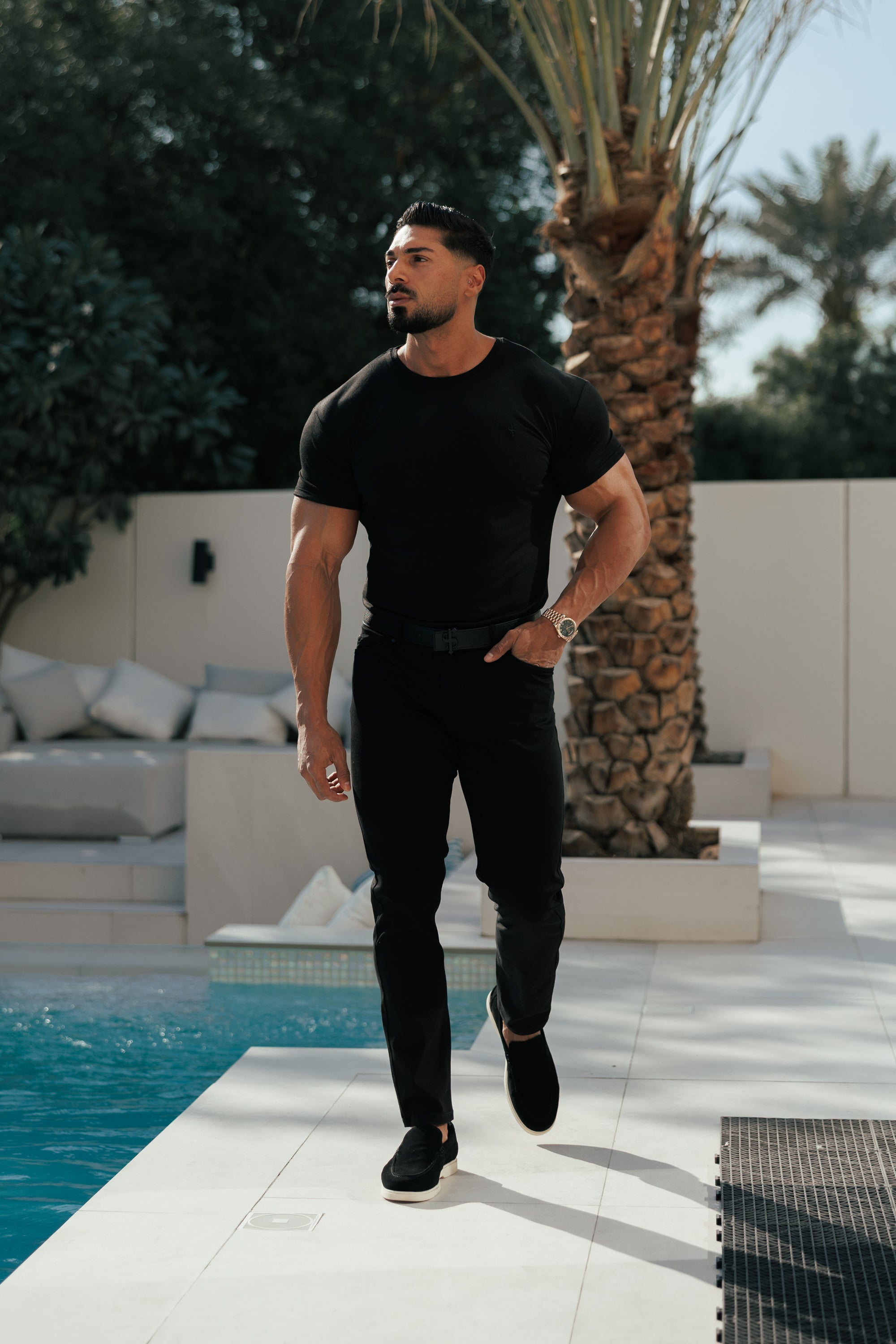 Black Bamboo Crew T Shirt - FSH577