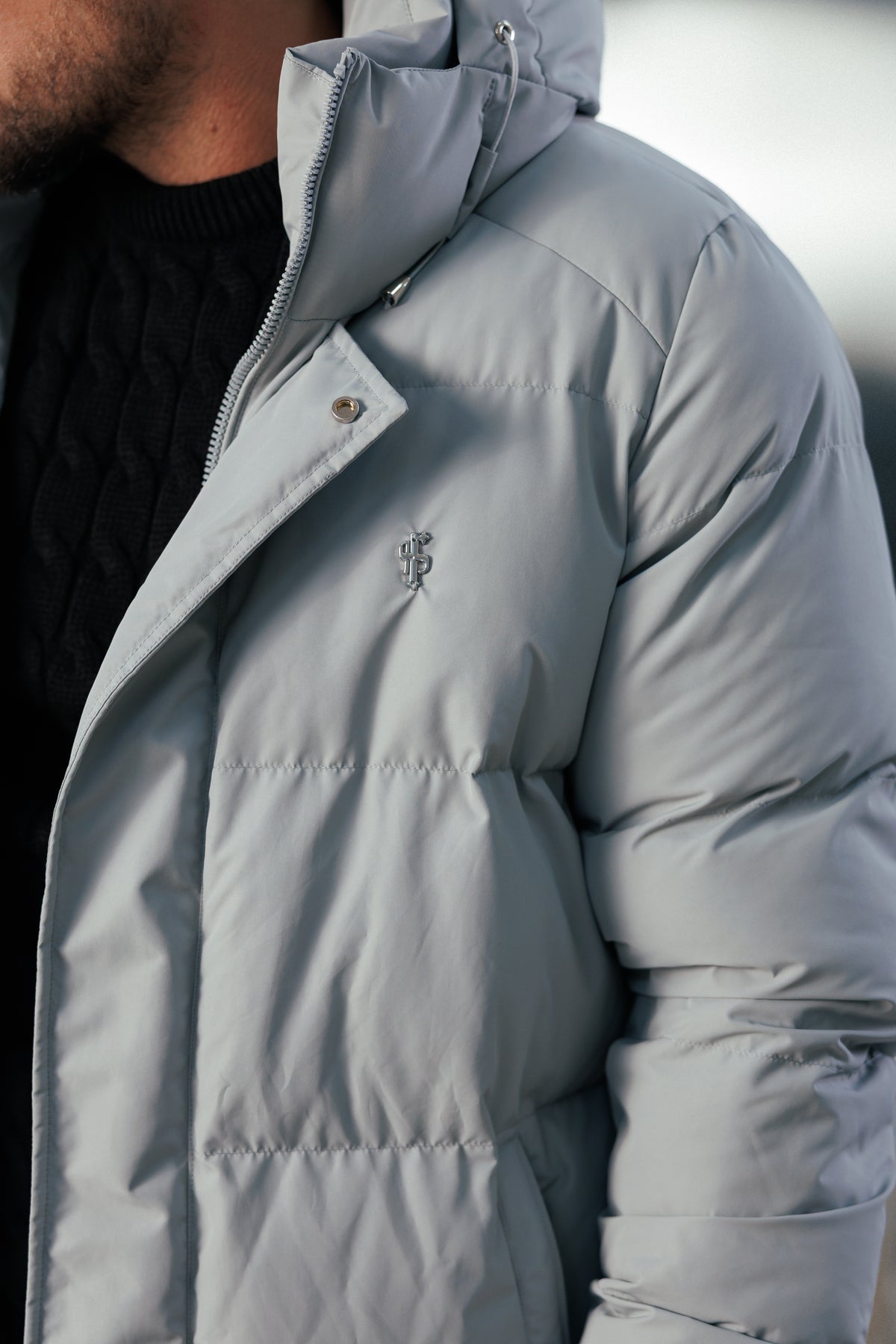 Mid Grey Padded Coat with Hood - FSN240 (PRE ORDER 24TH OCTOBER)