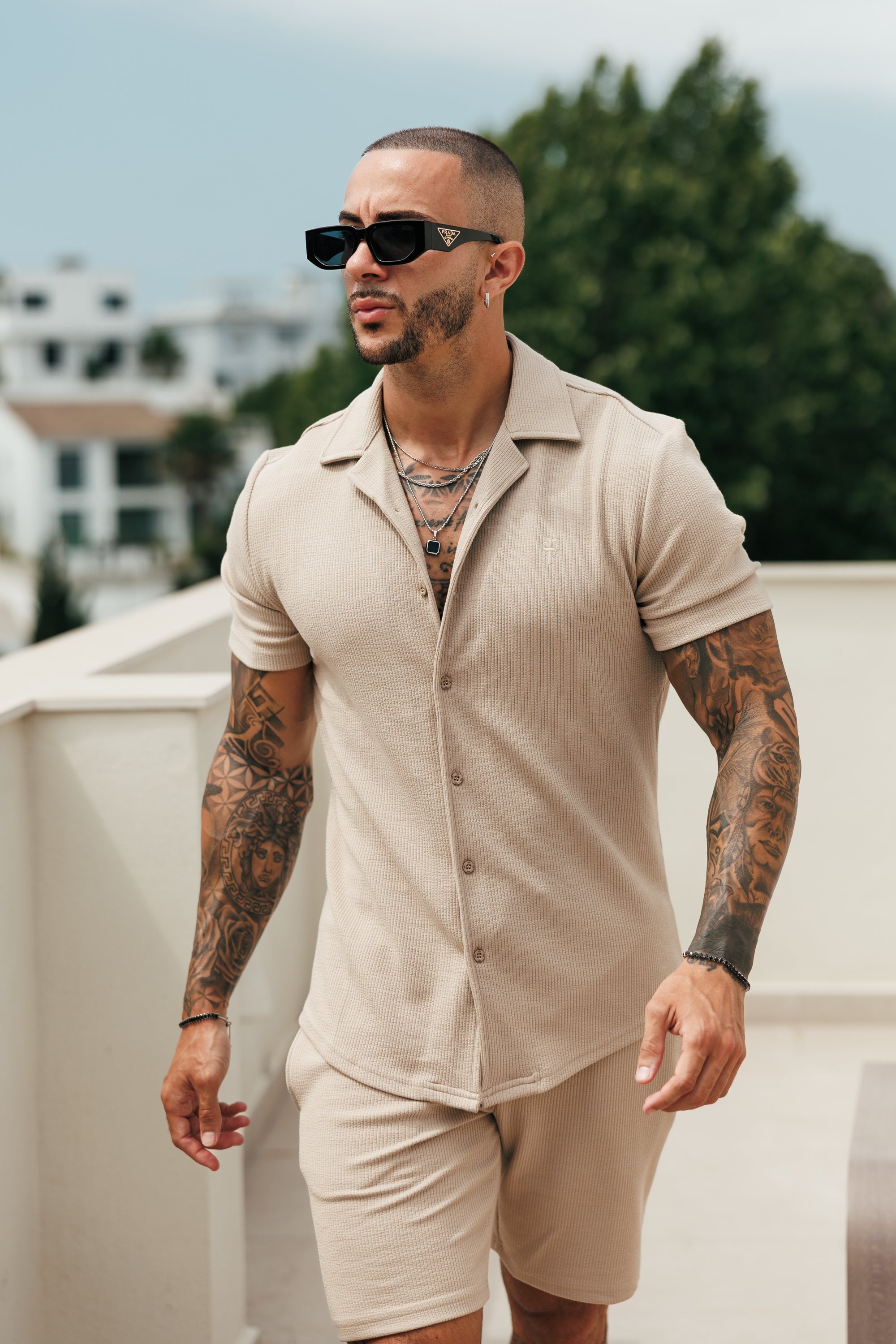 Jersey Cord Beige Shorts - FSR081