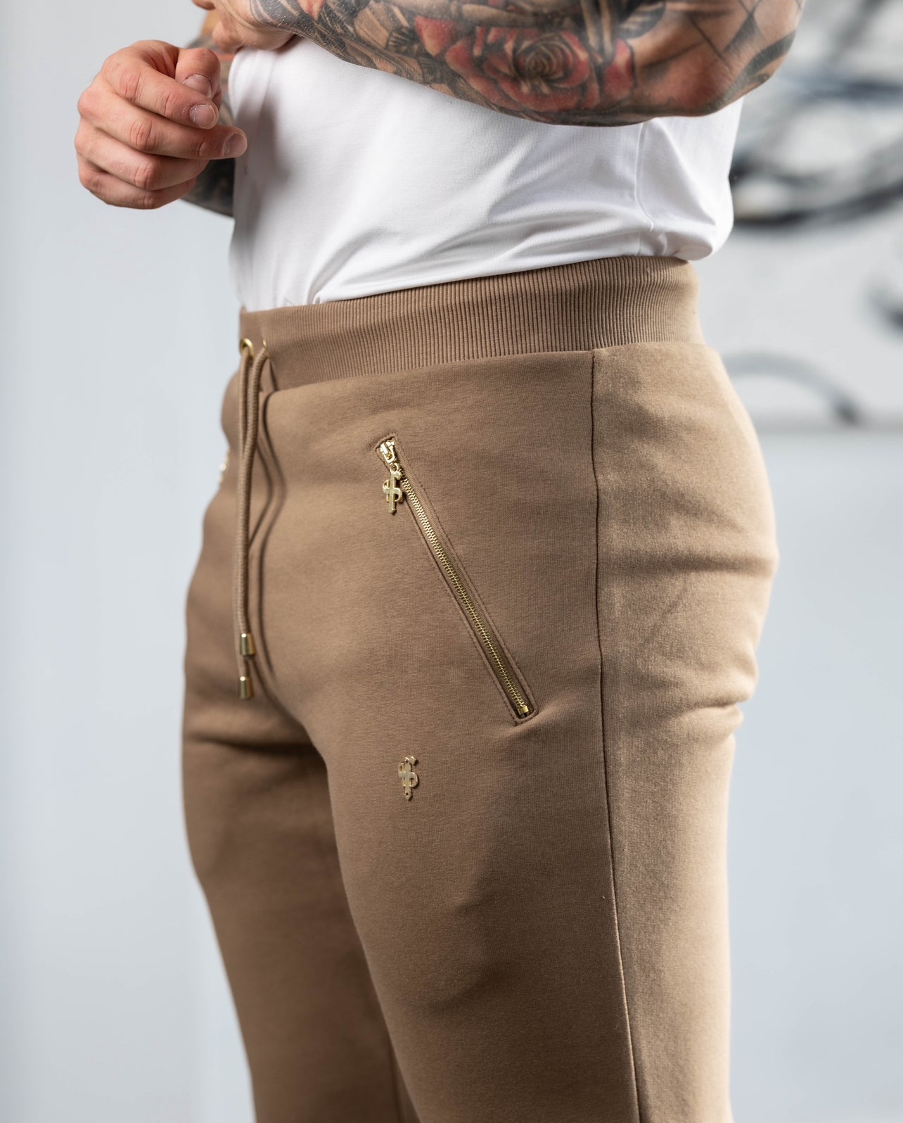 Taupe / Gold Bottoms with Zipped Pockets - FSH1254