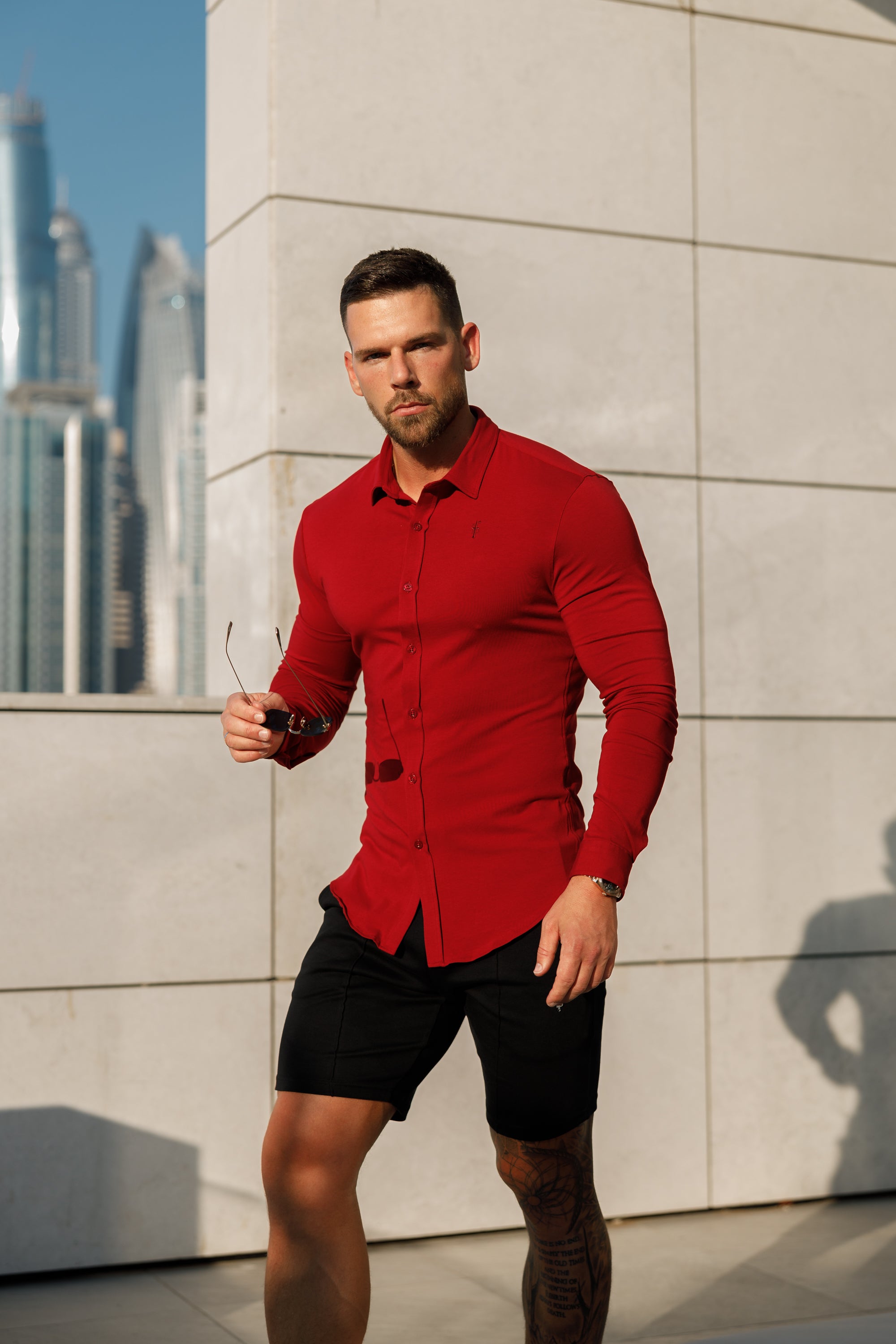 Fitted Ox Blood Long Sleeve Jersey - FSD002