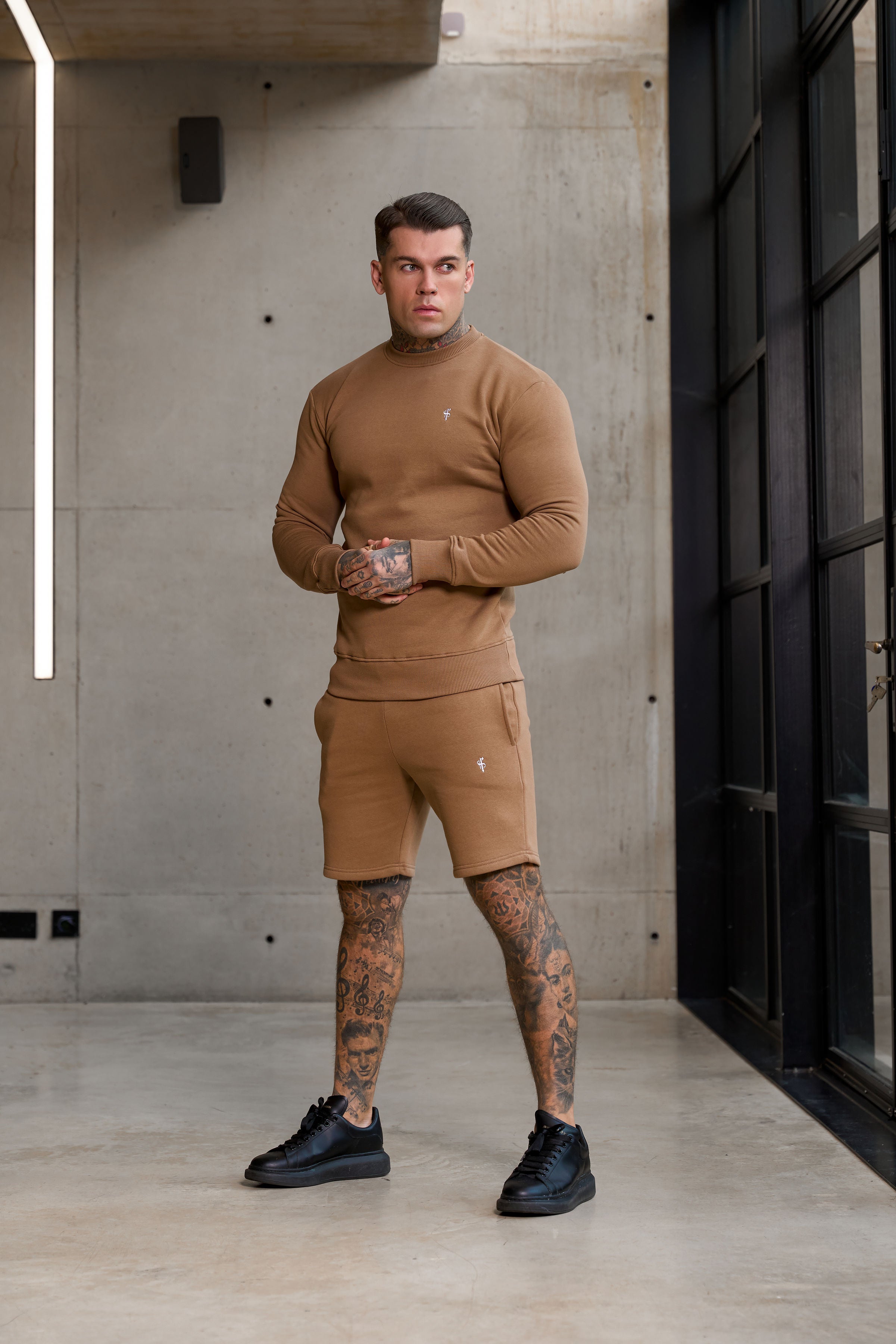 Plain Taupe Shorts with FS Branding - FSH1203