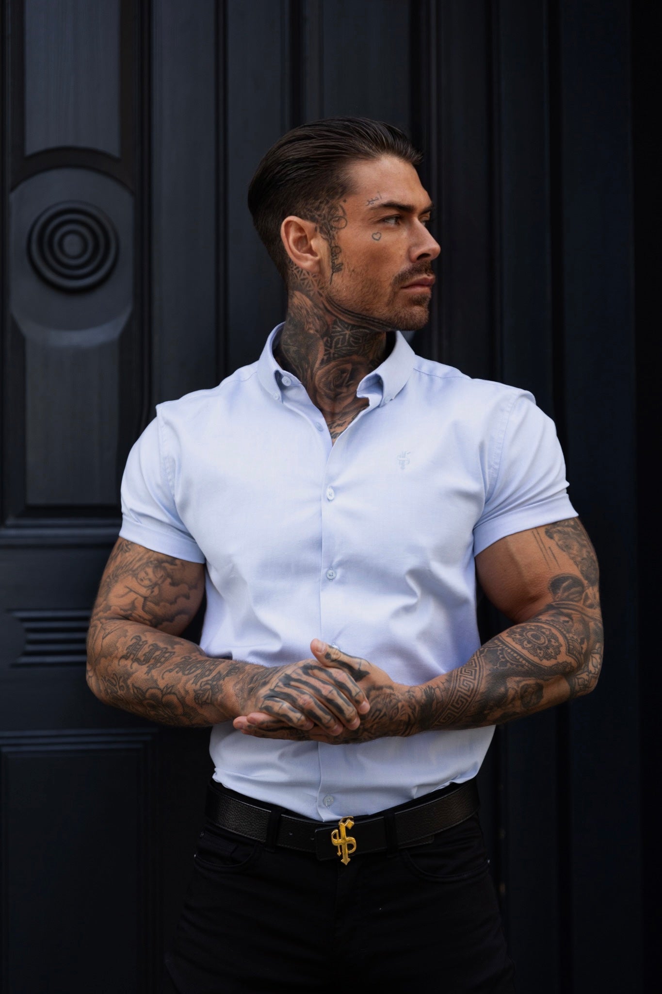 Classic Stretch Oxford Short Sleeve Light Blue - FS1007