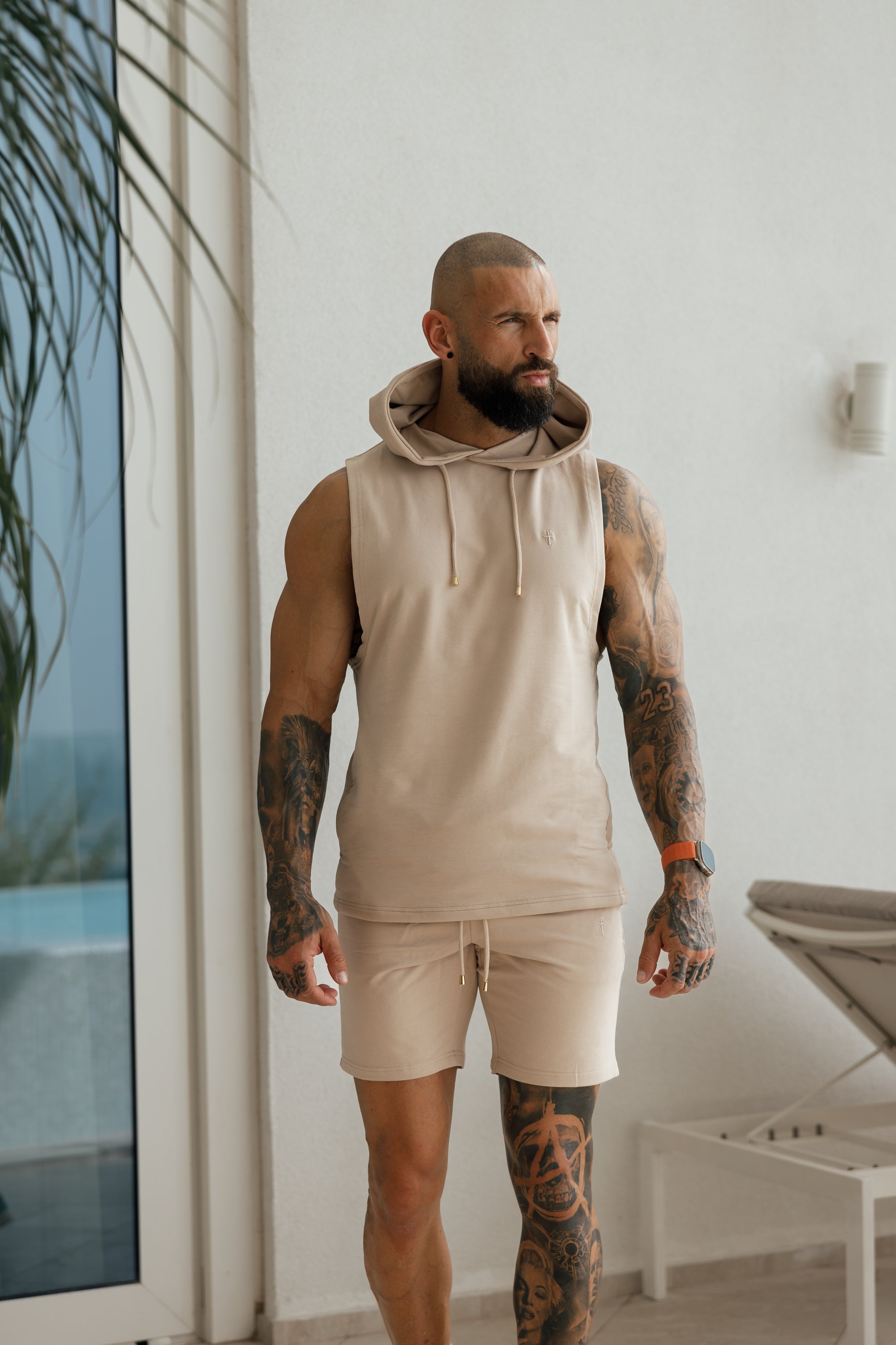 Beige Elasticated Shorts - FSH900