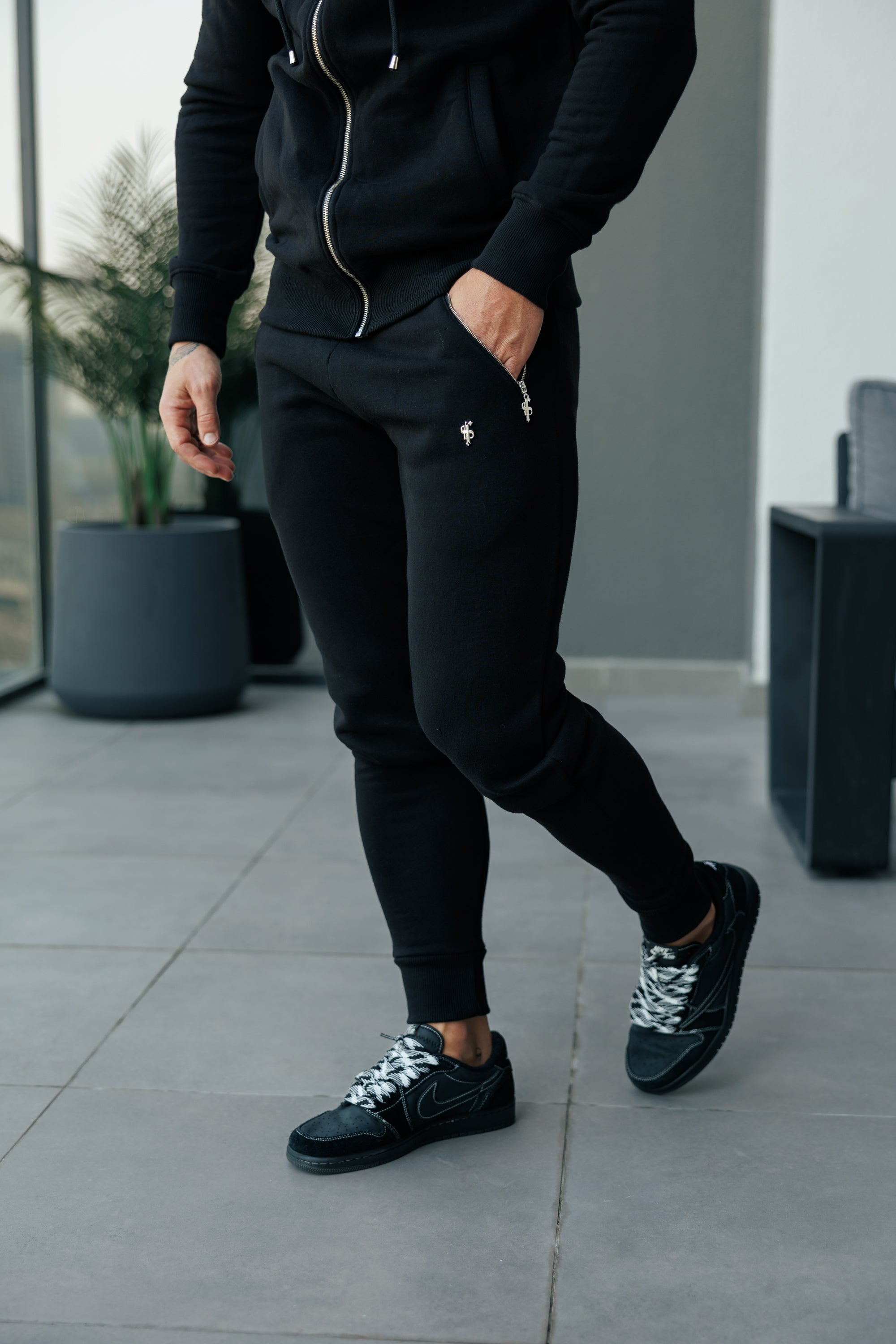 Black / Silver Bottoms with Zipped Pockets - FSH1253