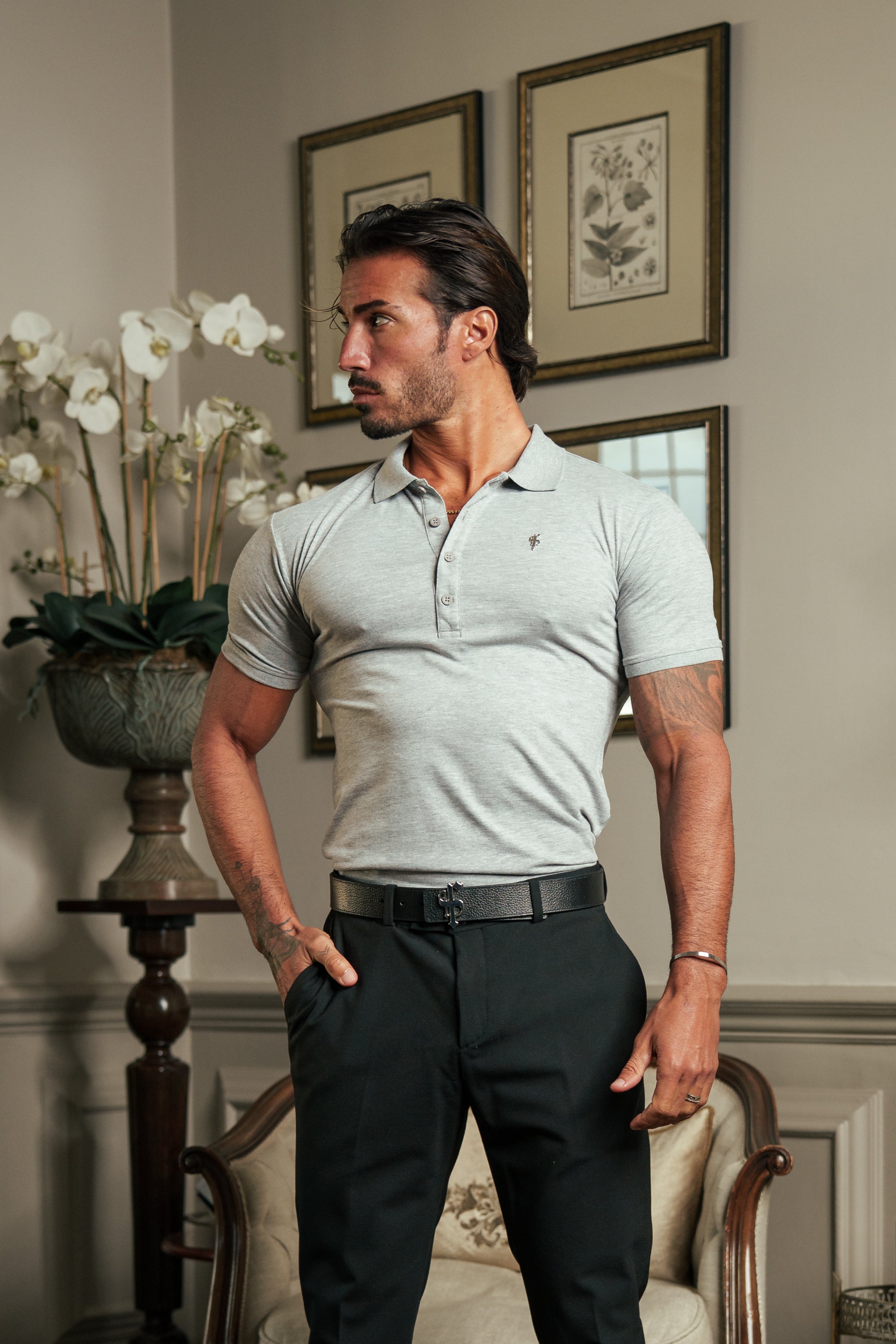 Light Grey / Silver Polo Shirt - FSH1406