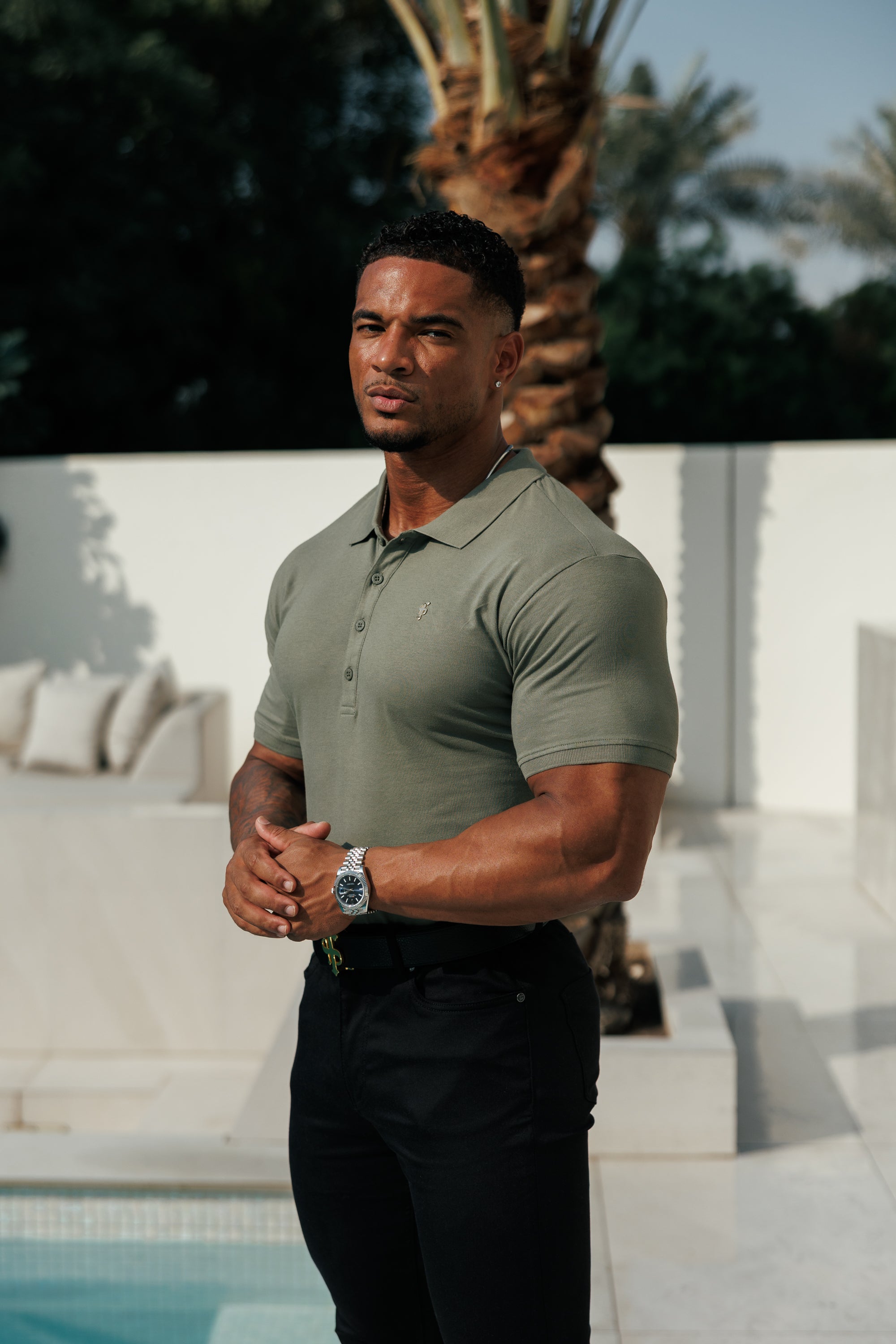 Olive / Gold Polo Shirt - FSH1408