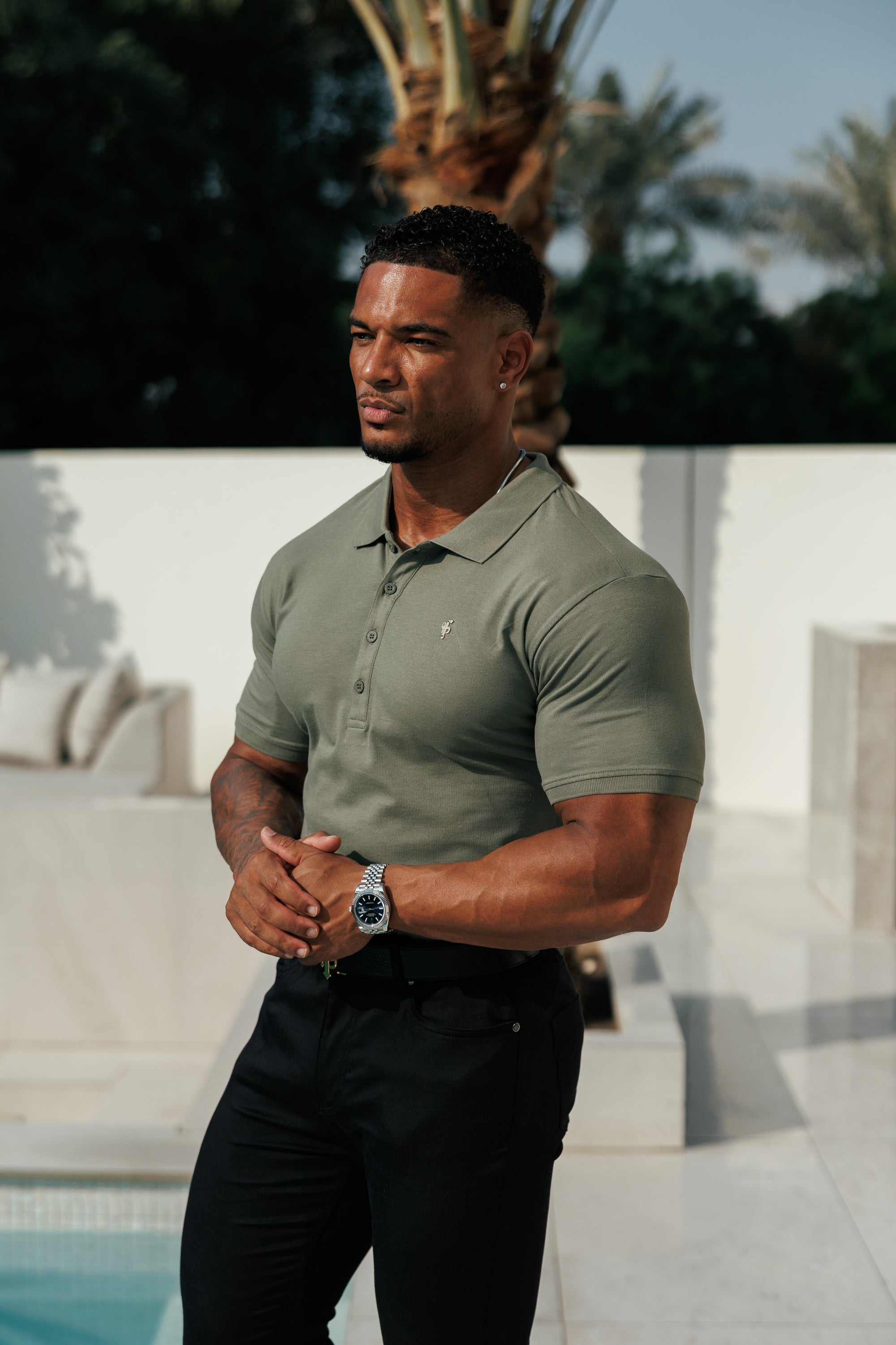 Olive / Gold Polo Shirt - FSH1408