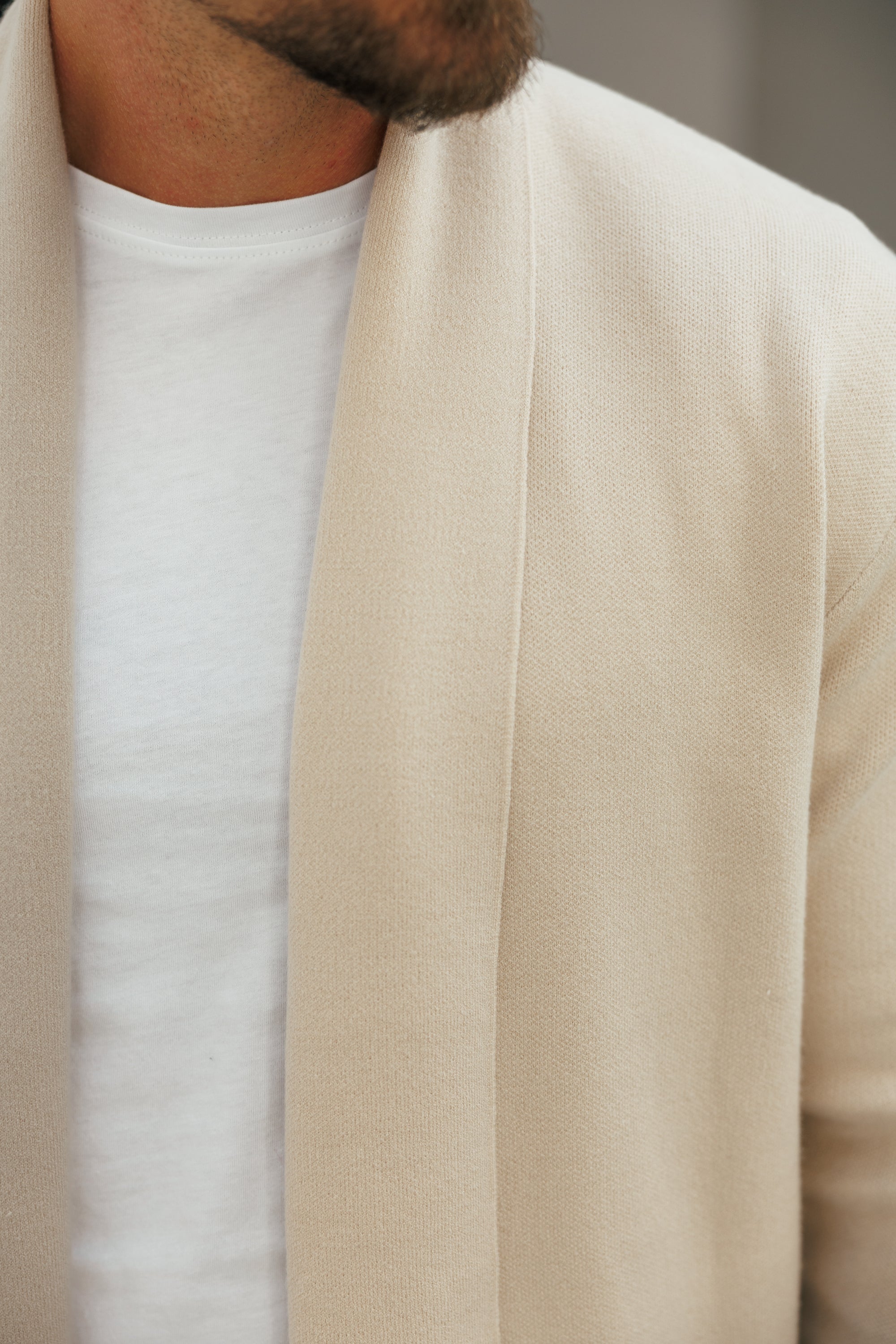 Soft Touch Shawl Cardigan Beige - FSA003 (PRE ORDER 29TH APRIL)