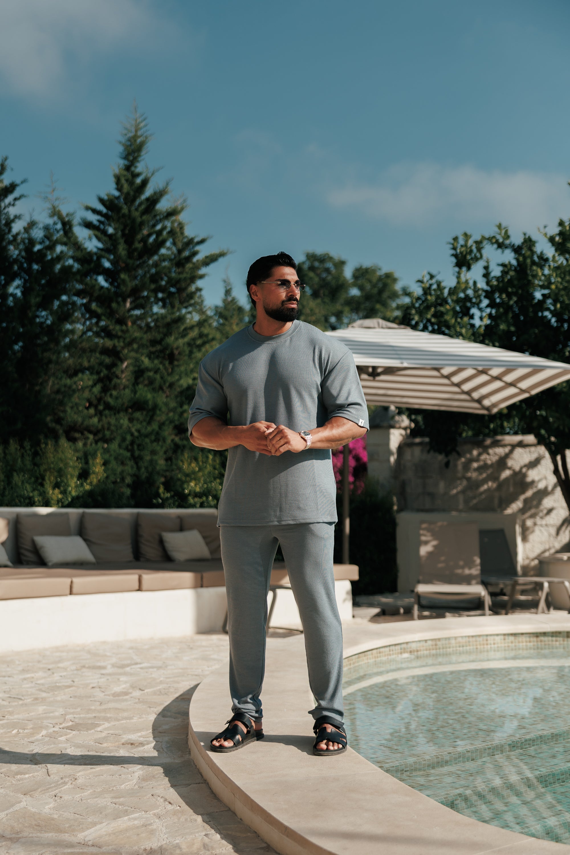Jersey Cord Gunmetal Oversized T-Shirt - FSR108