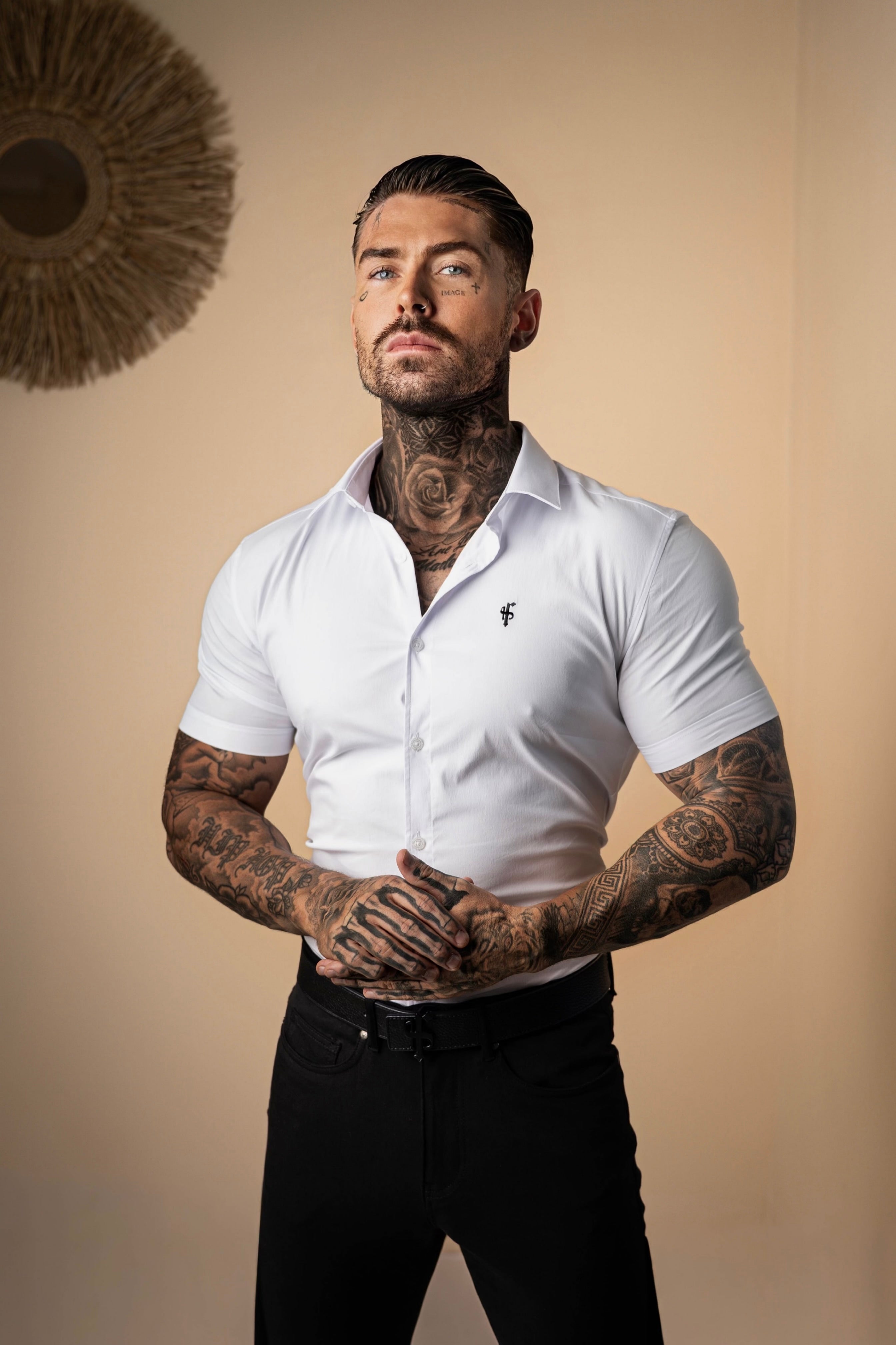 Super Slim Stretch Classic White Short Sleeve - FS126