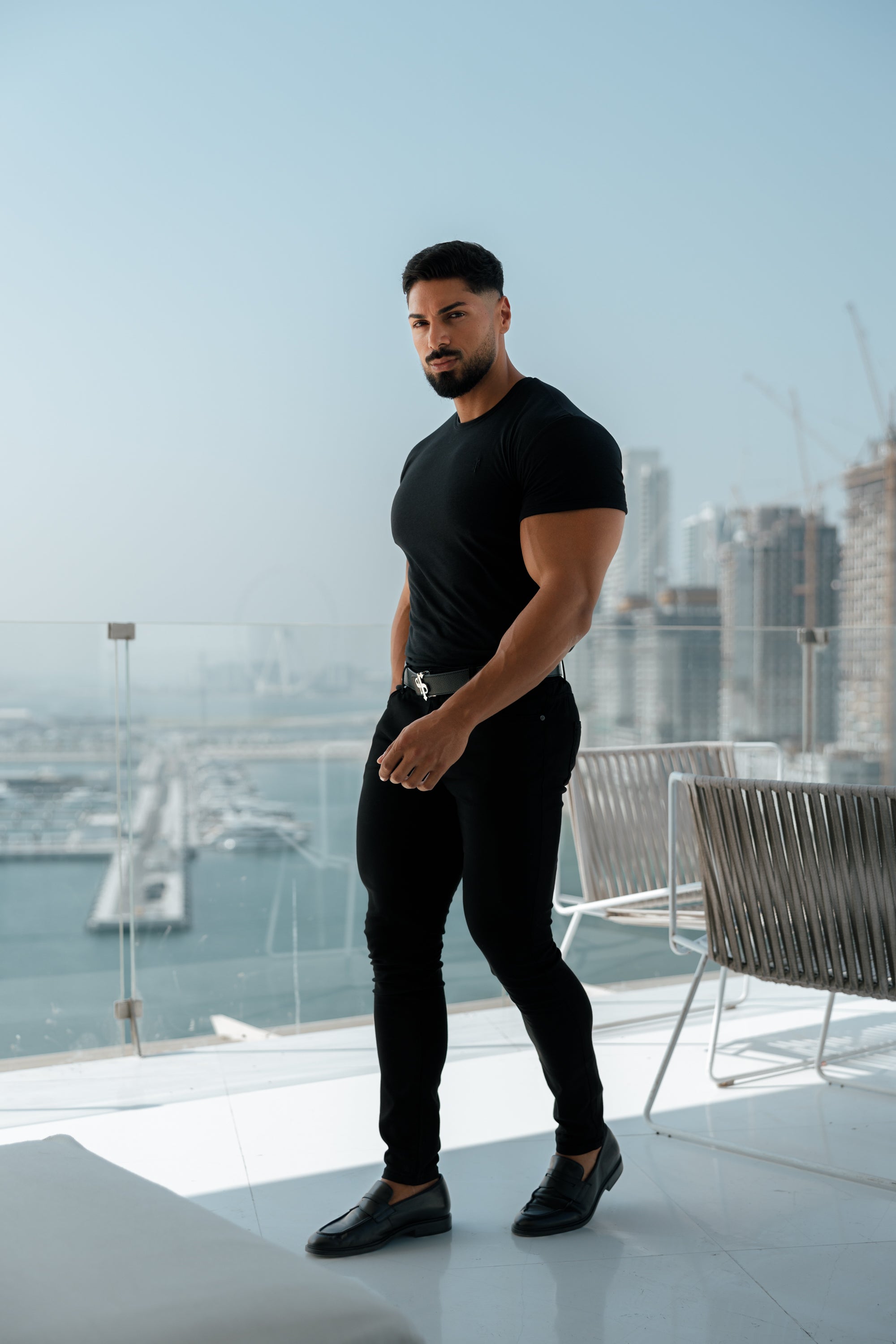 Slim Stretch Black Sateen Trousers - FSH405