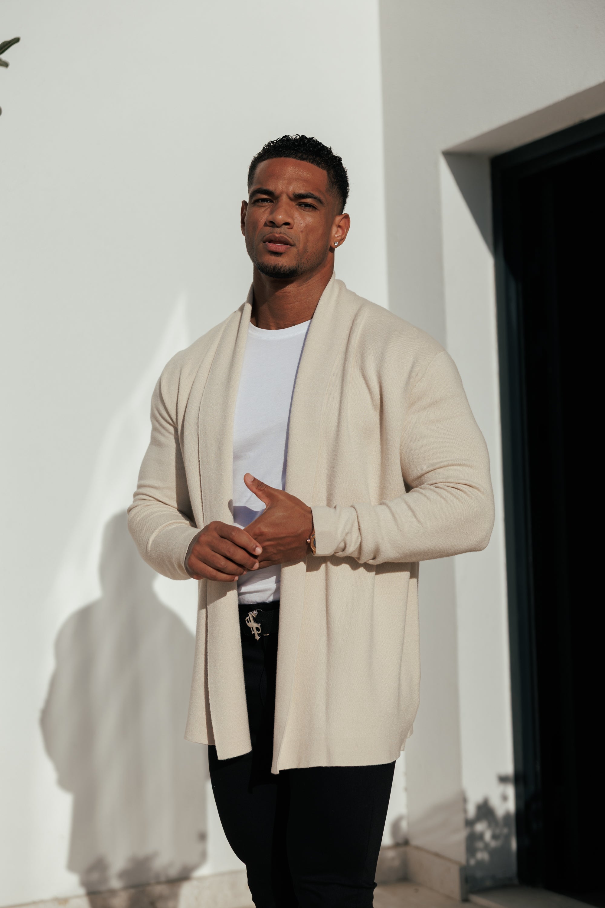 Soft Touch Shawl Cardigan Beige - FSA003