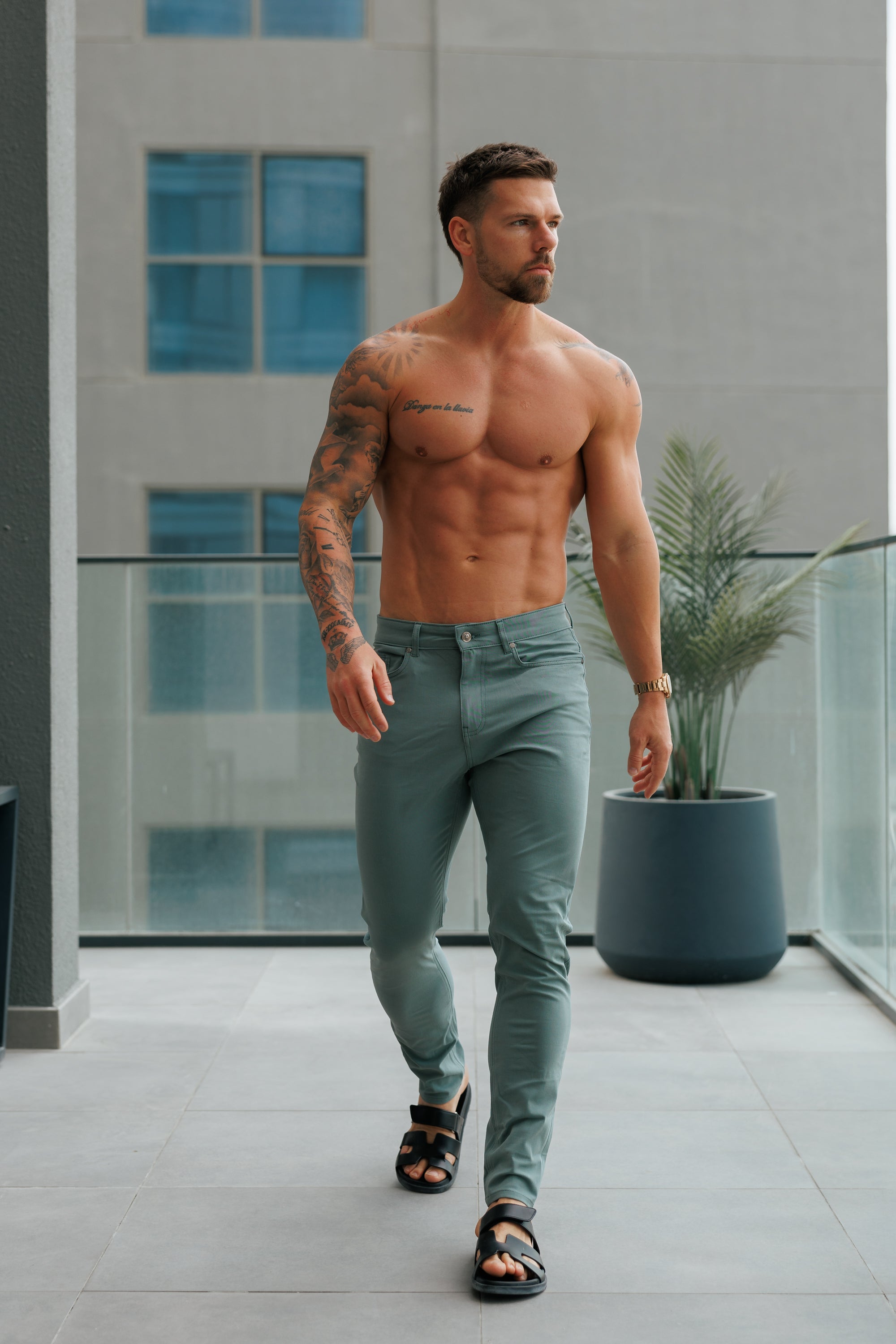 Ultra Stretch Green Relaxed Jeans - FSJEAN017