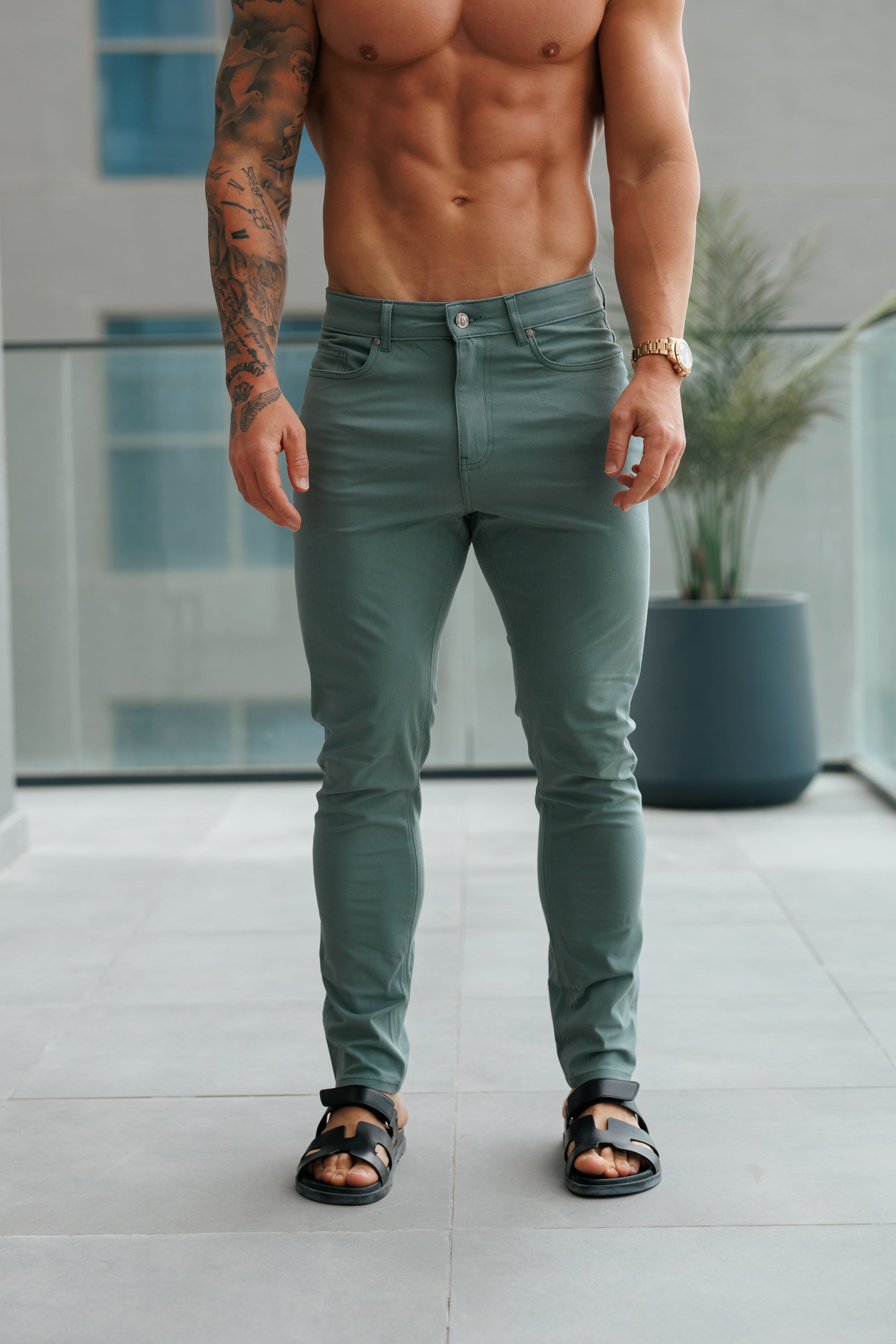 Ultra Stretch Green Relaxed Jeans - FSJEAN017