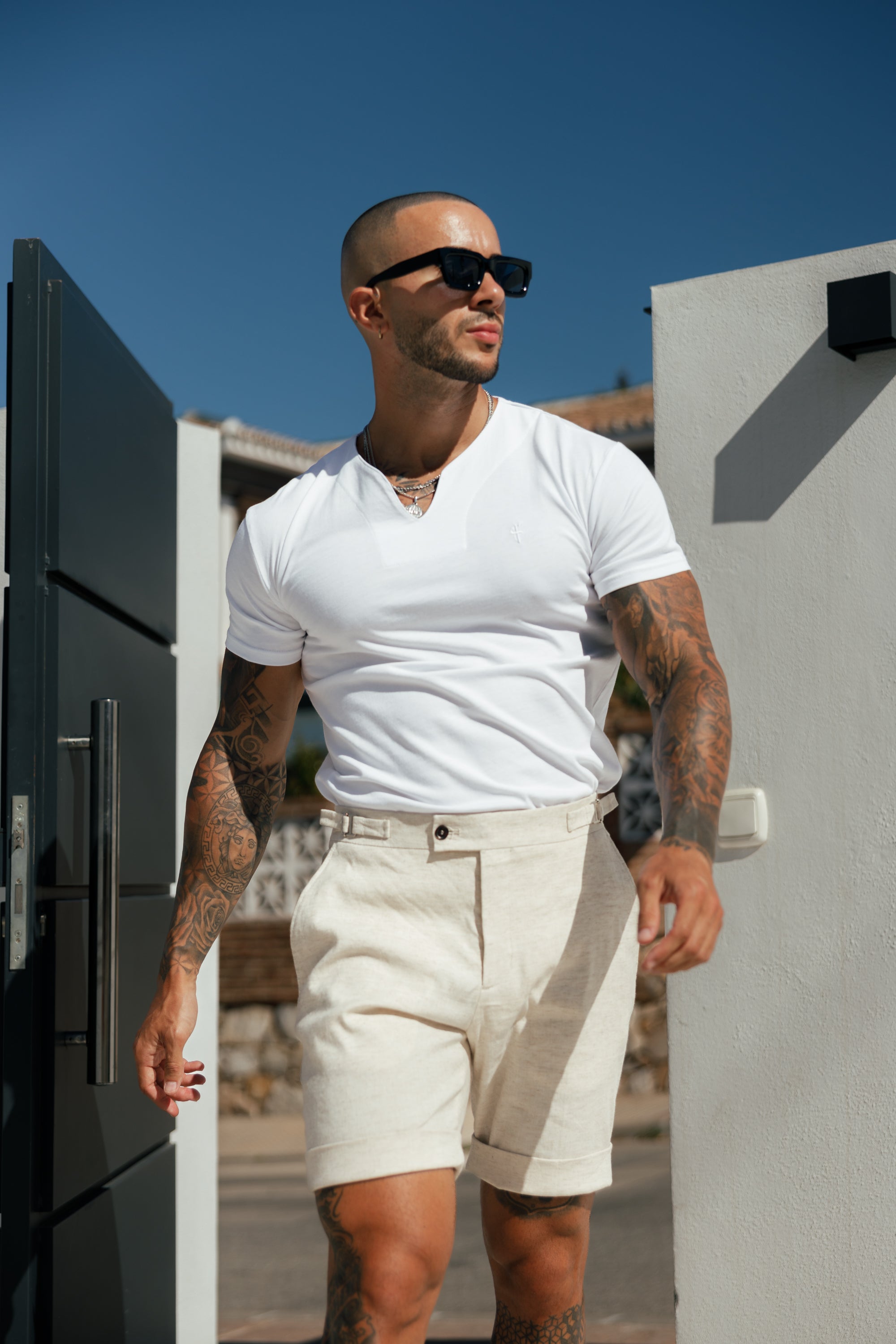 Advanced V Neck Crew Short Sleeve White - FSH1011