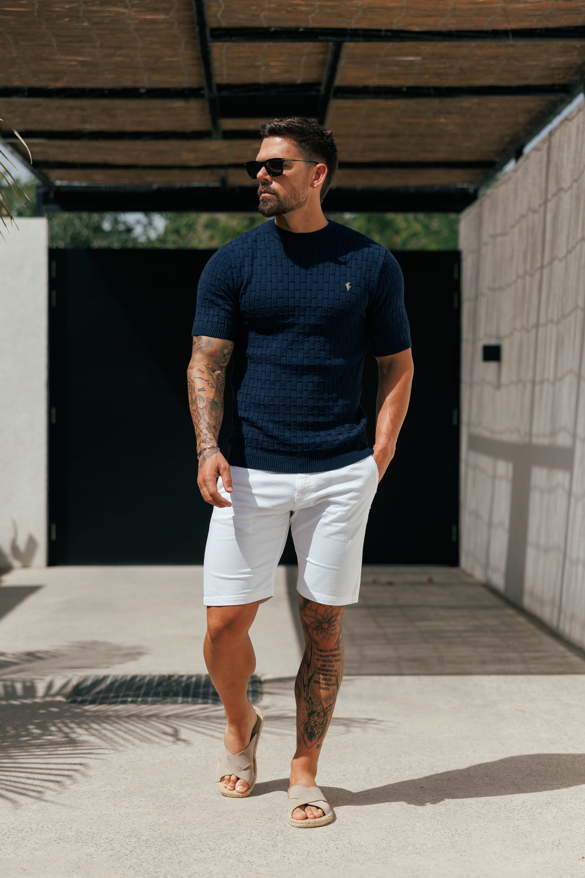 Atlantic Blue Viscose Knitted Short Sleeve T-Shirt - FSJ158