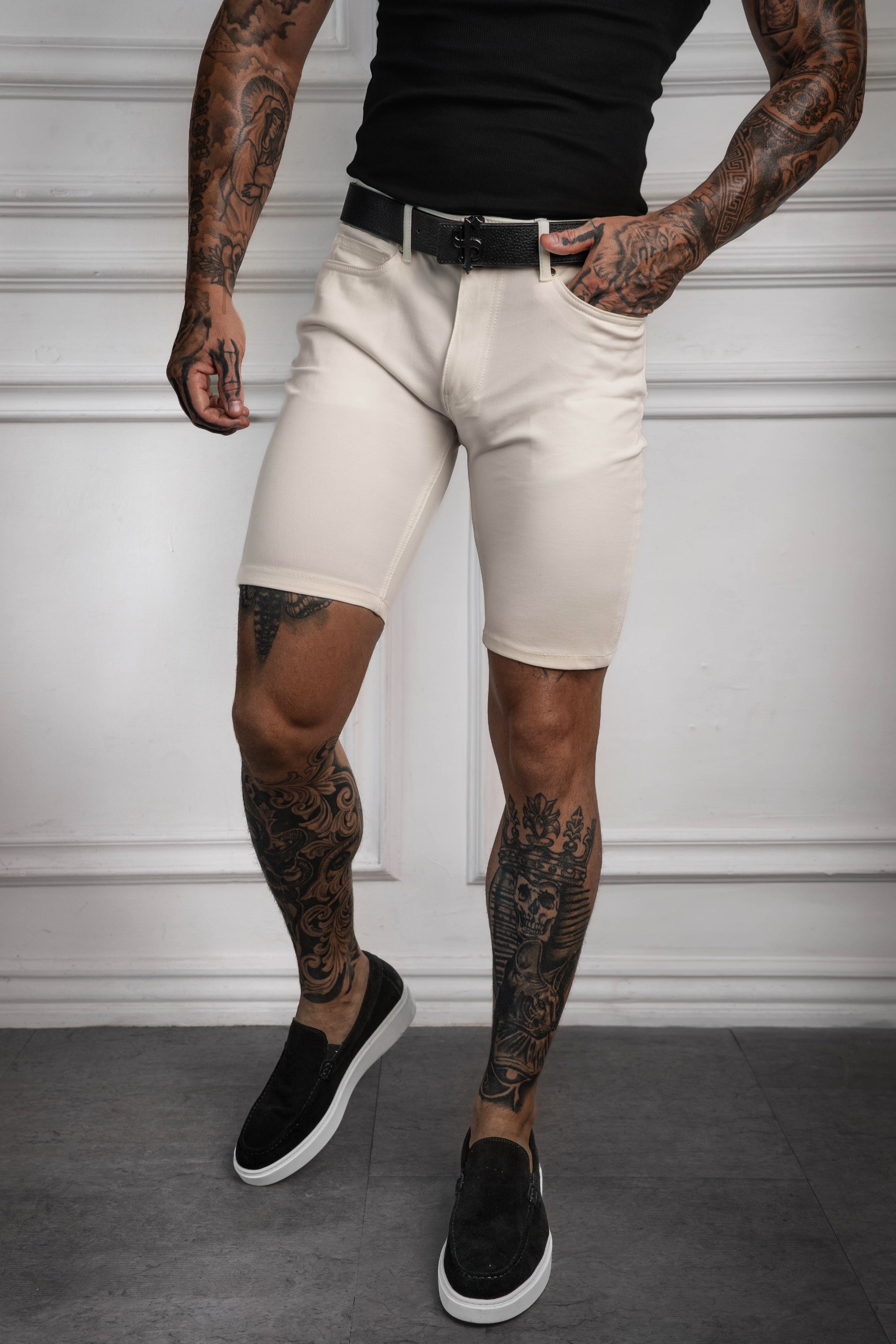 Ultra Stretch Cream Relaxed Shorts - FSJS001