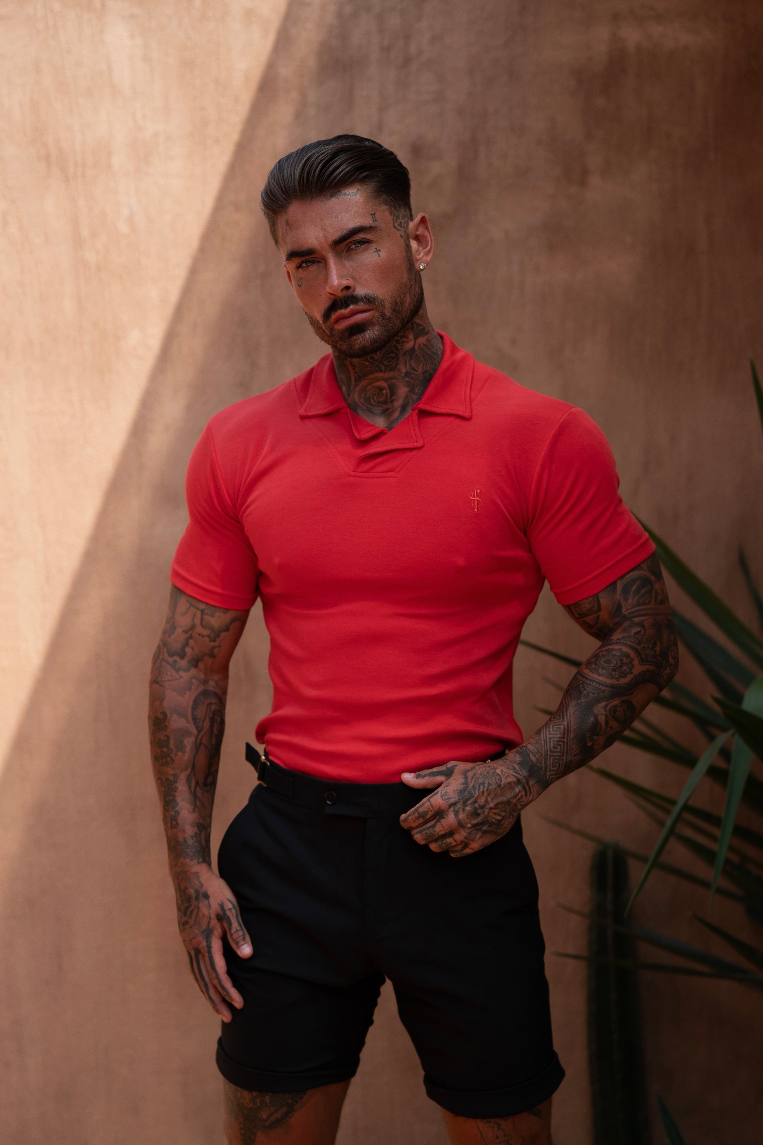 Classic Polo With Revere Collar Red - FSH1123