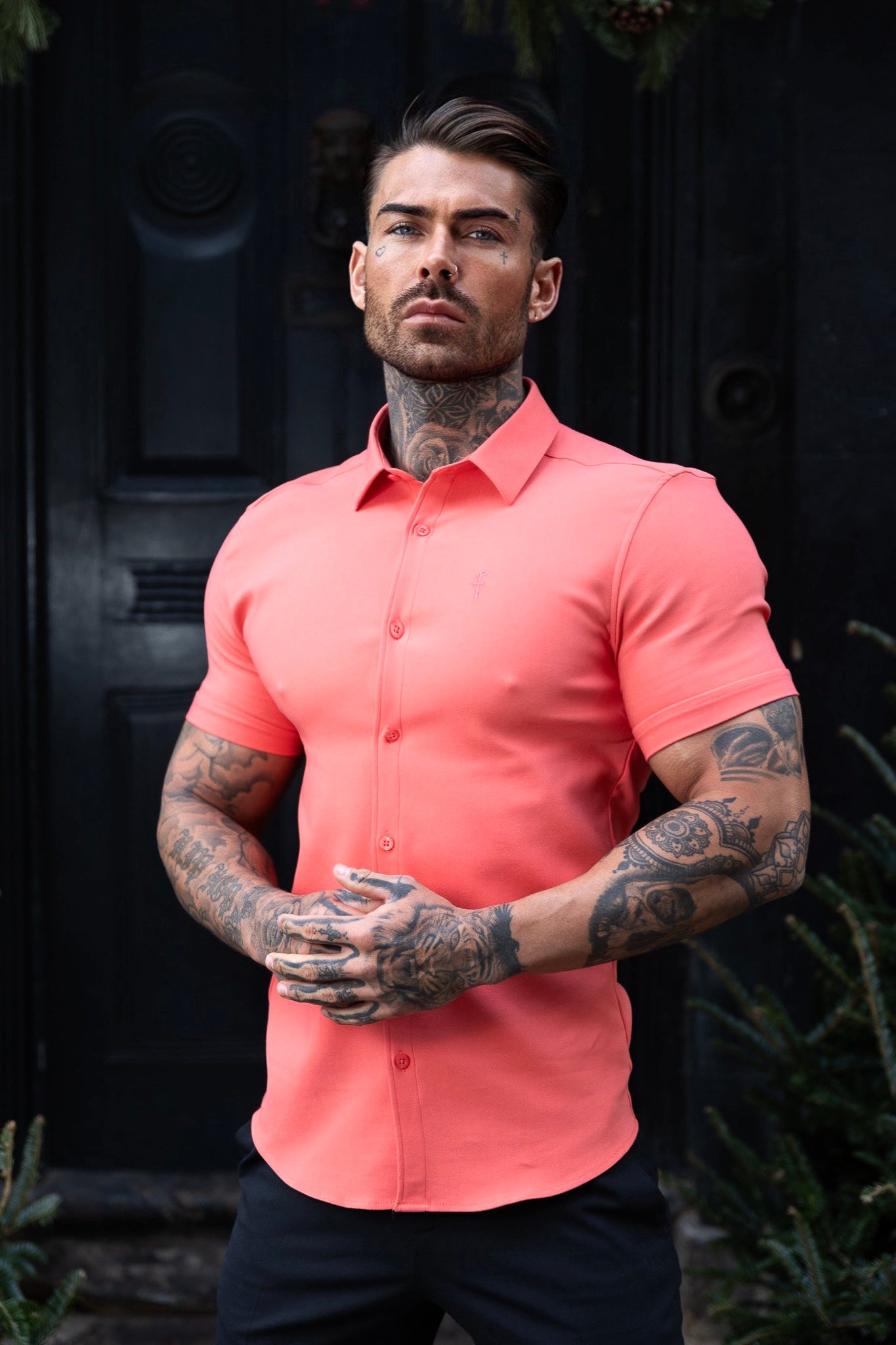 Super Slim Scuba Coral Short Sleeve Stretch - FS1030