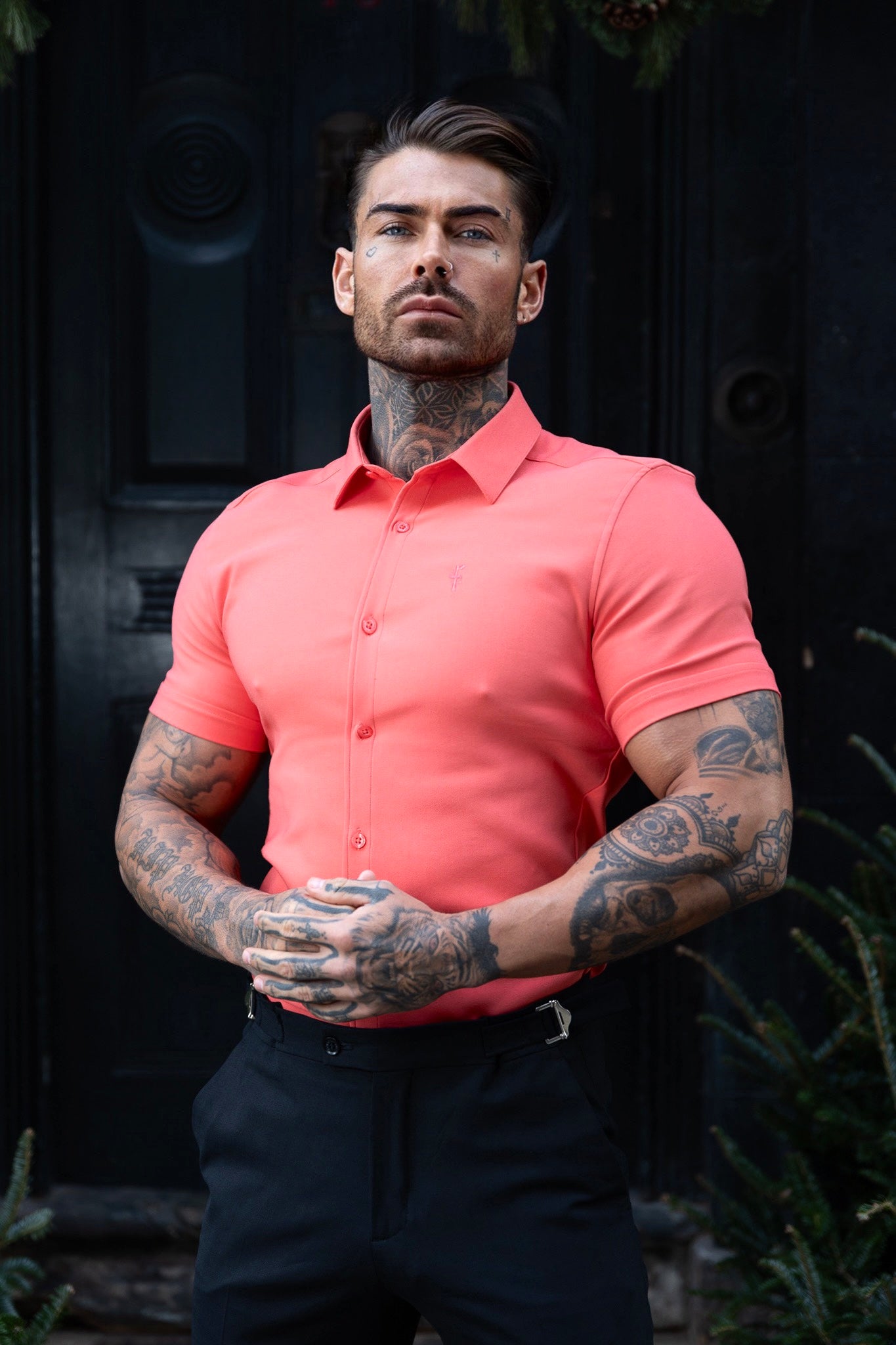 Super Slim Scuba Coral Short Sleeve Stretch - FS1030