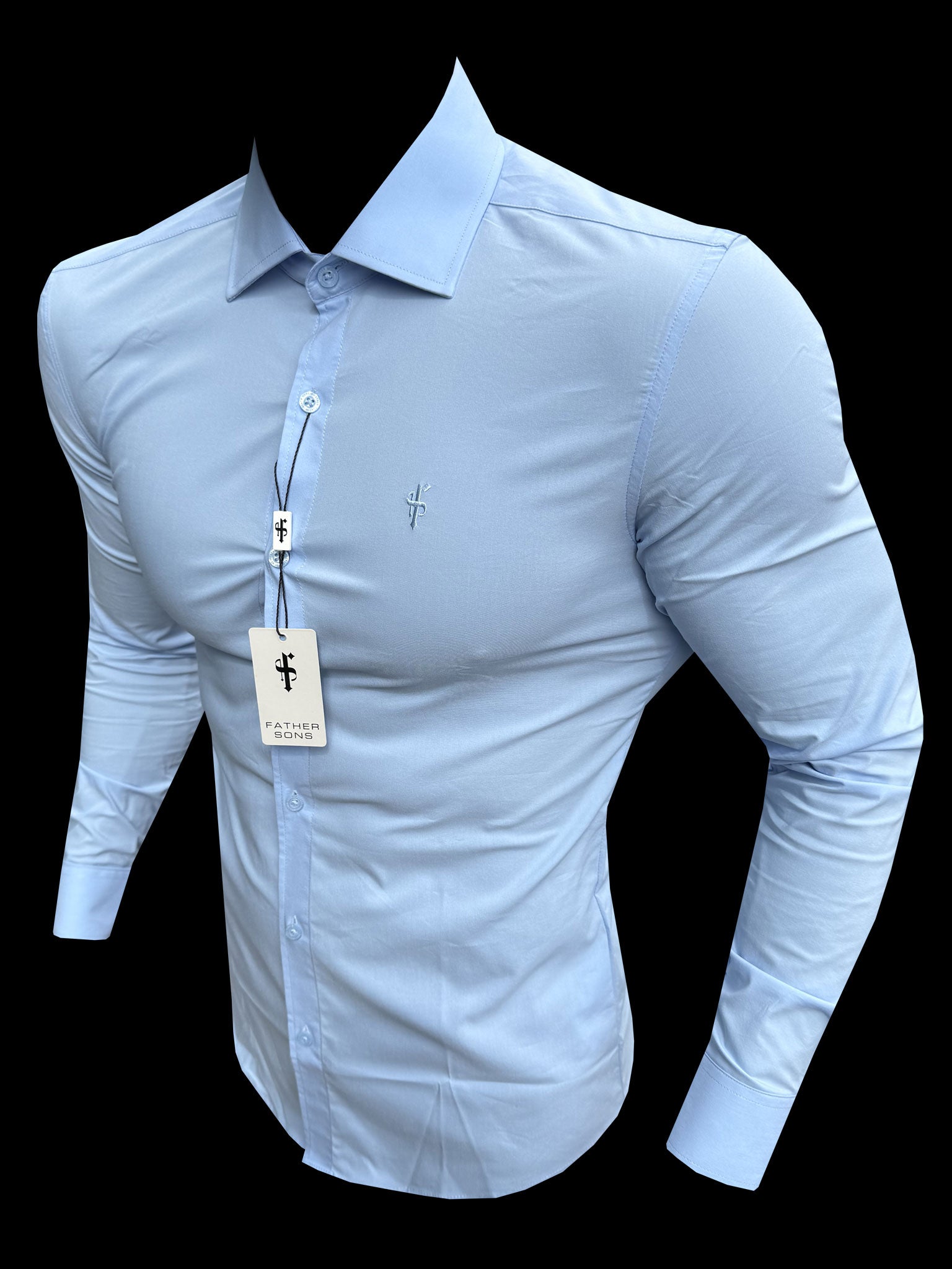 Muscle Fit Advanced Stretch Powder Blue with Cutaway Collar - FS1167