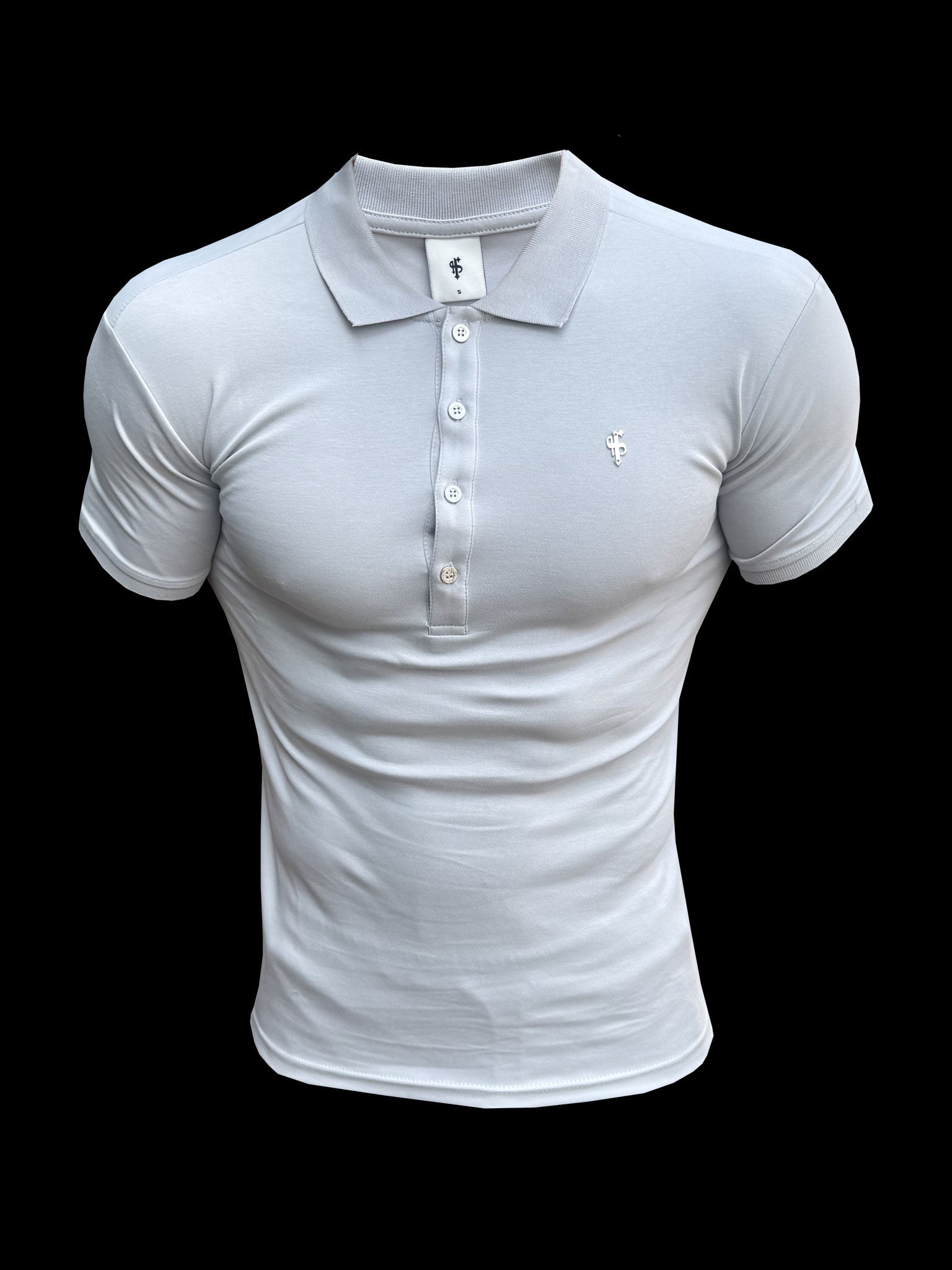 Classic Light Grey / Silver Pima Cotton Polo Short Sleeve - FSH1548