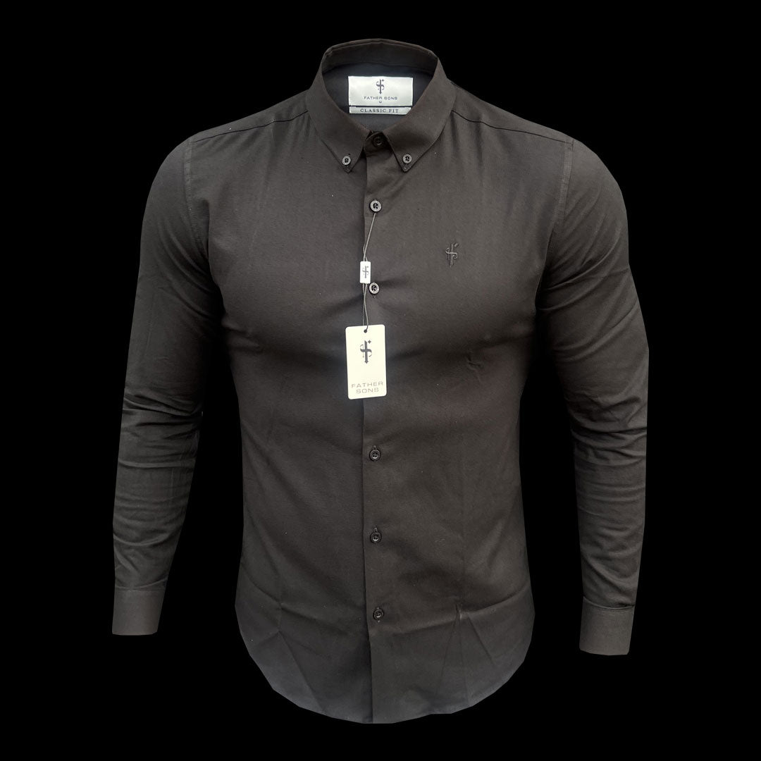 Classic Stretch Oxford Long Sleeve Black - FS1012