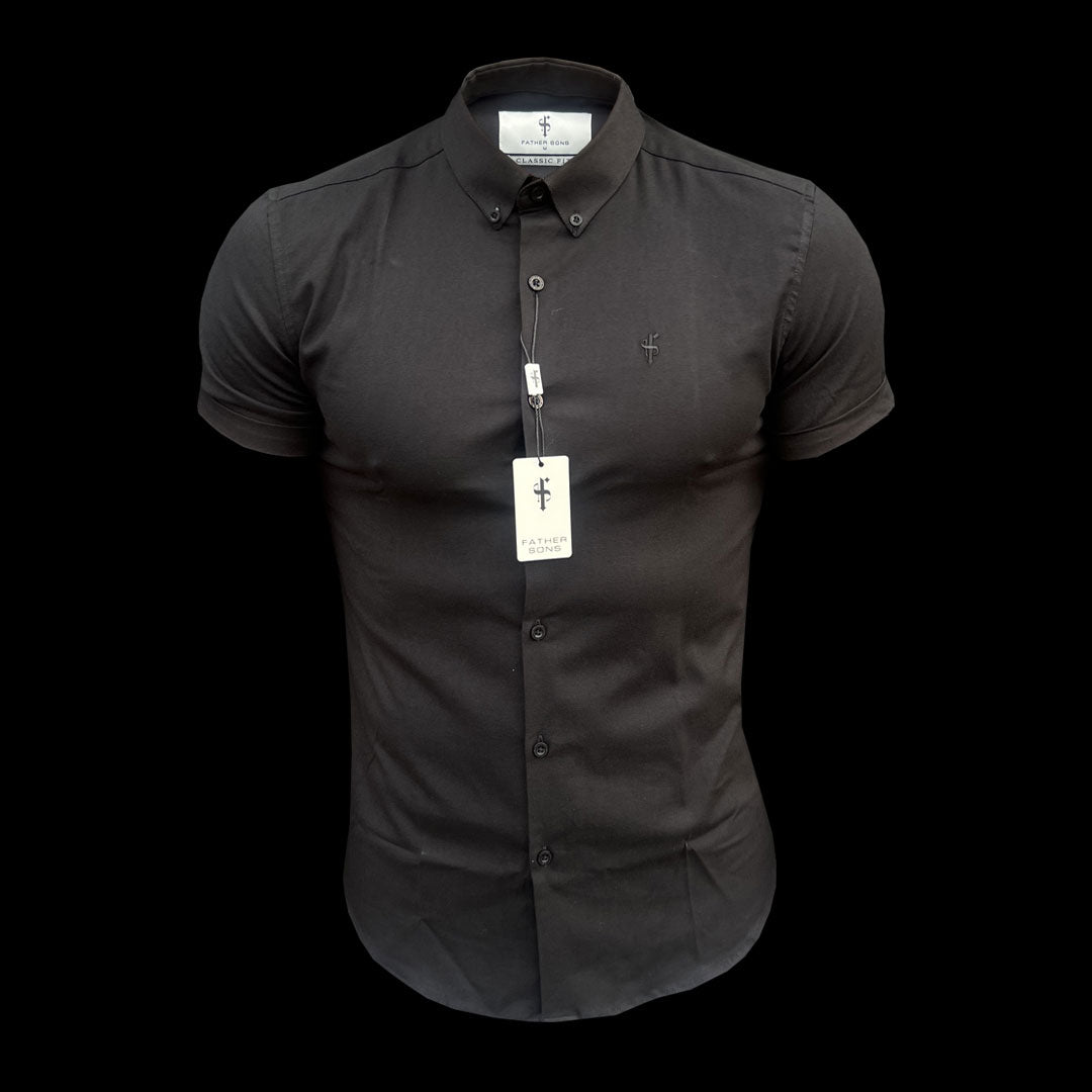 Classic Stretch Oxford Short Sleeve Black - FS1013