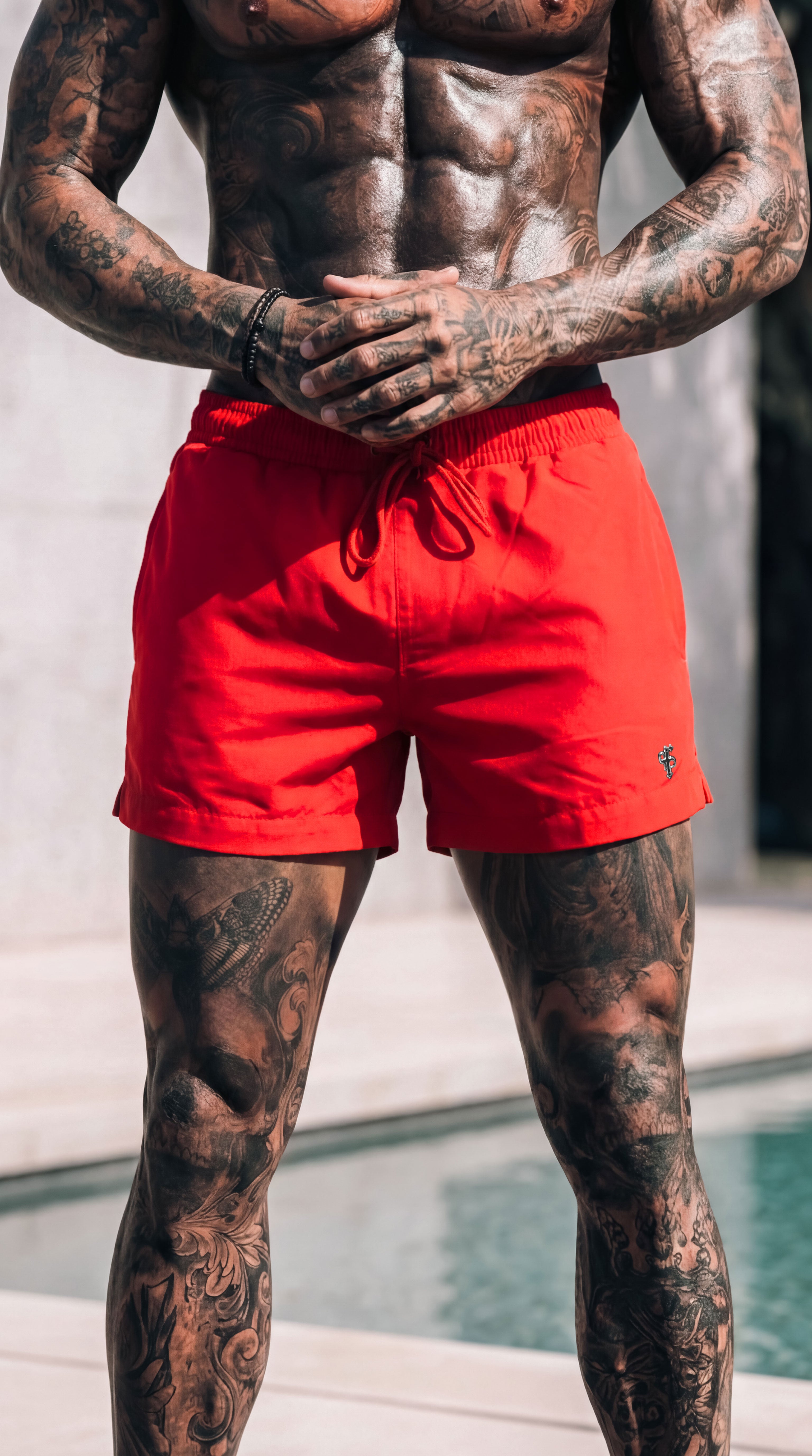 Red / Silver Swim Shorts - FSH1319