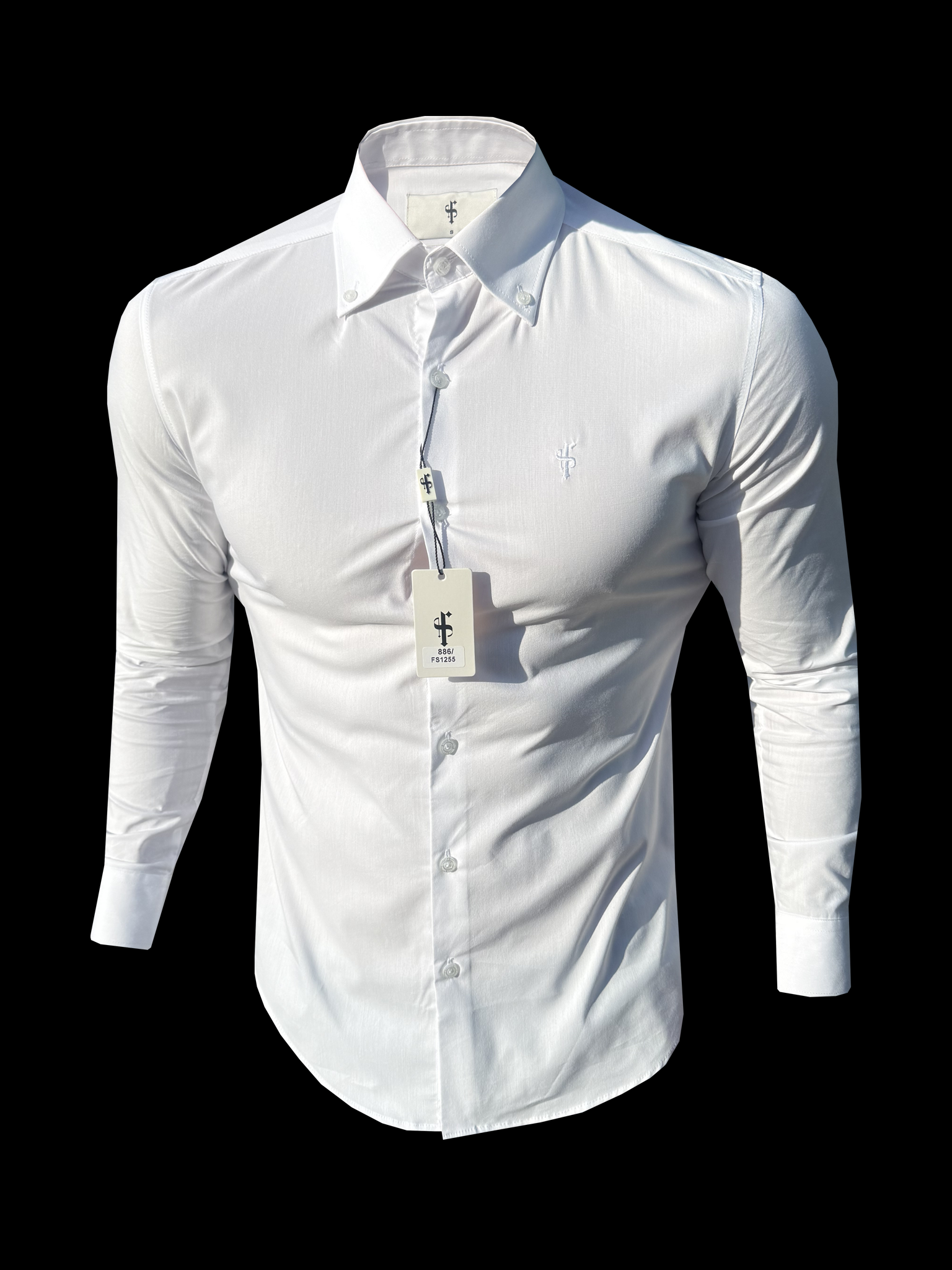 Romeo Classic Fit Stretch White Buttondown Collar Shirt - FS1255