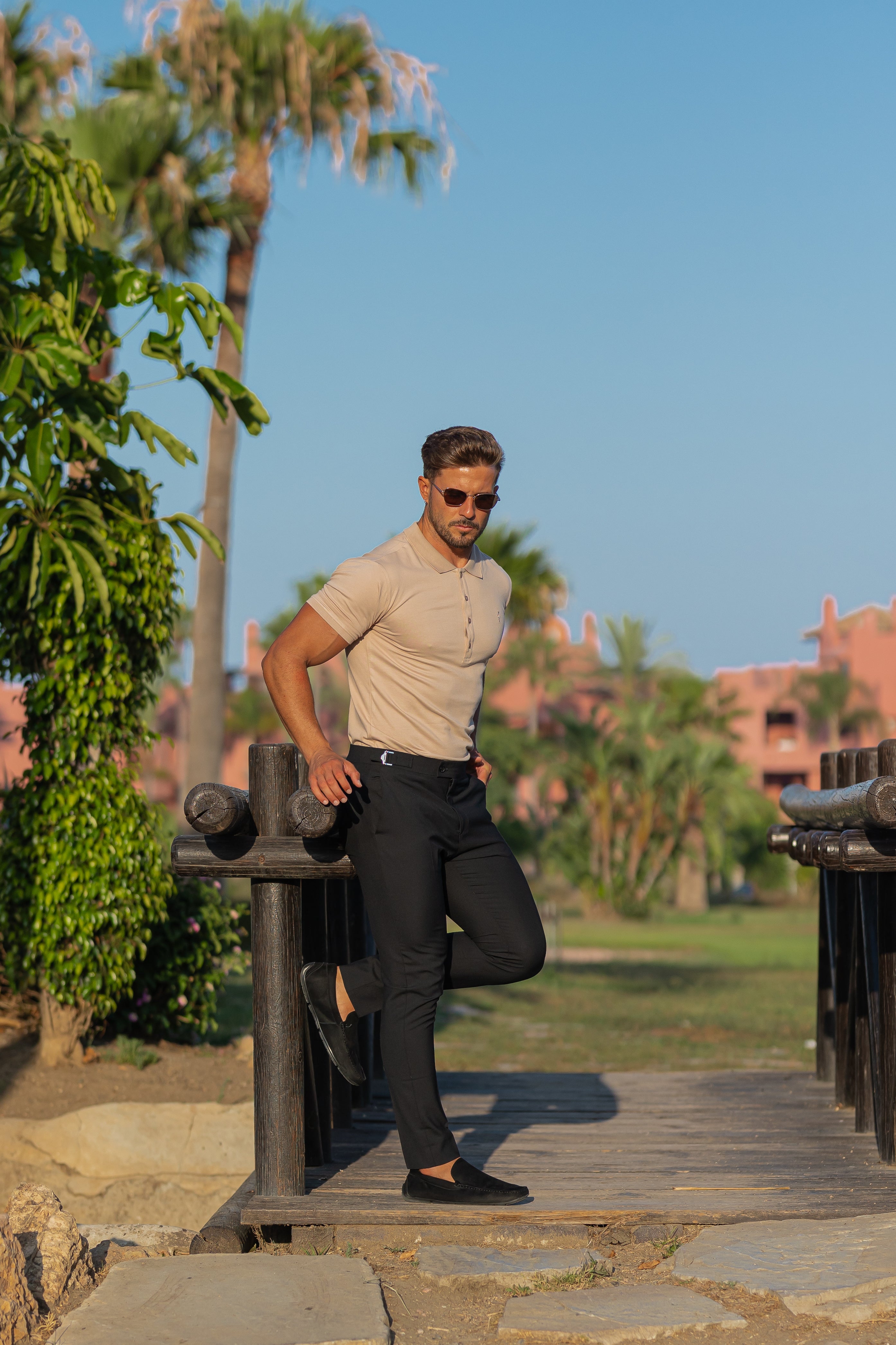 Slim Formal Black Stretch Trousers With Silver Waist Adjusters - FST013