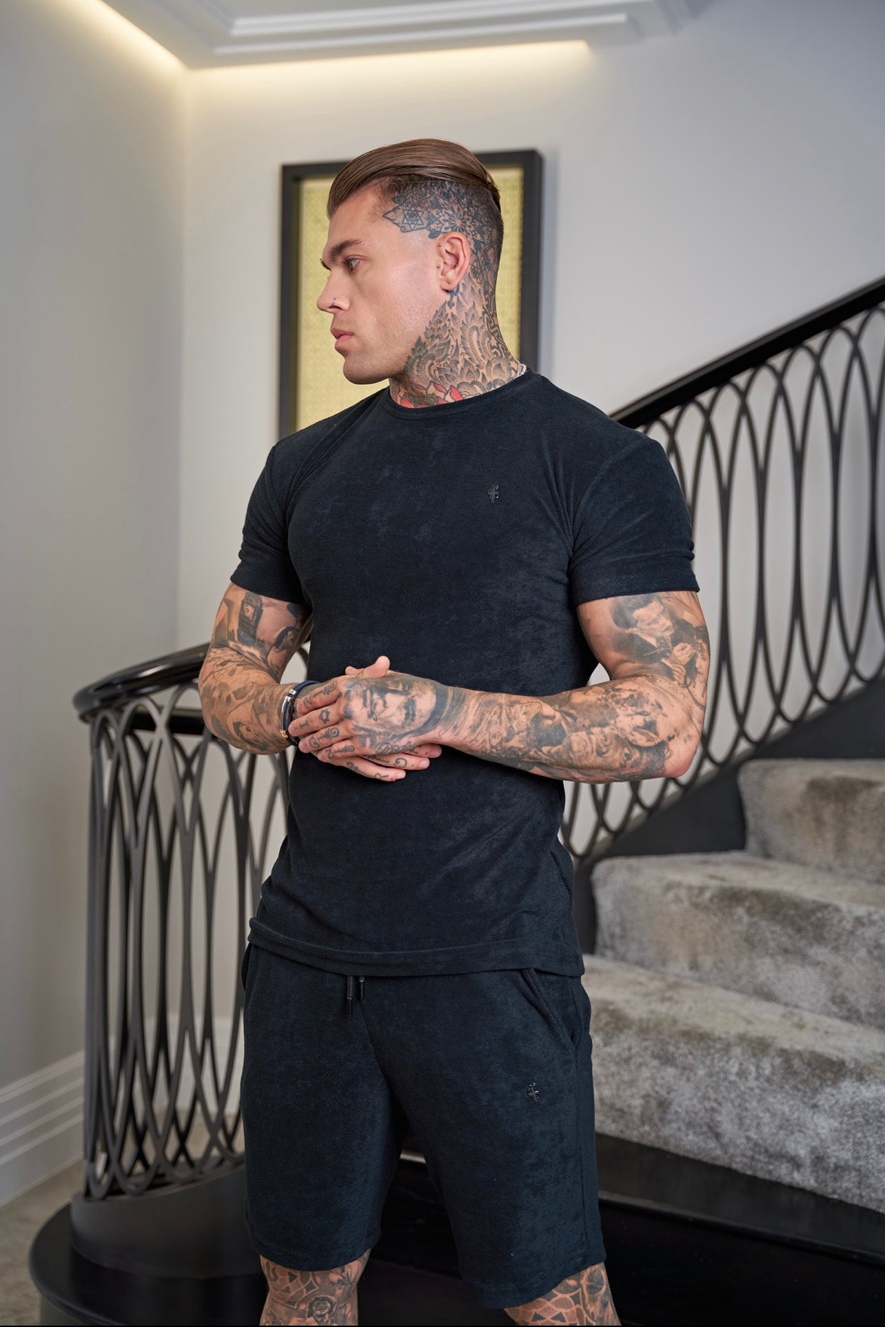 Black Towelling Shorts - FSH817